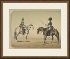 Spanish Cavalry Lithograph by José Villegas: Officers with Sabres, 1861