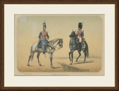 Spanish Cavalry Lithograph by José Villegas: Royal Bodyguards, 1861