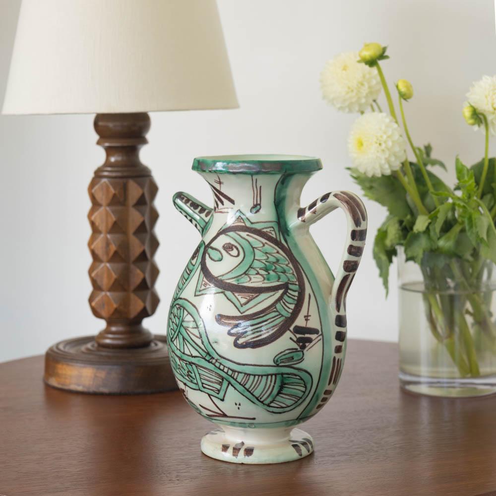 Spagnolo Vaso spagnolo in ceramica dipinta di Domingo Punter, firmato in vendita