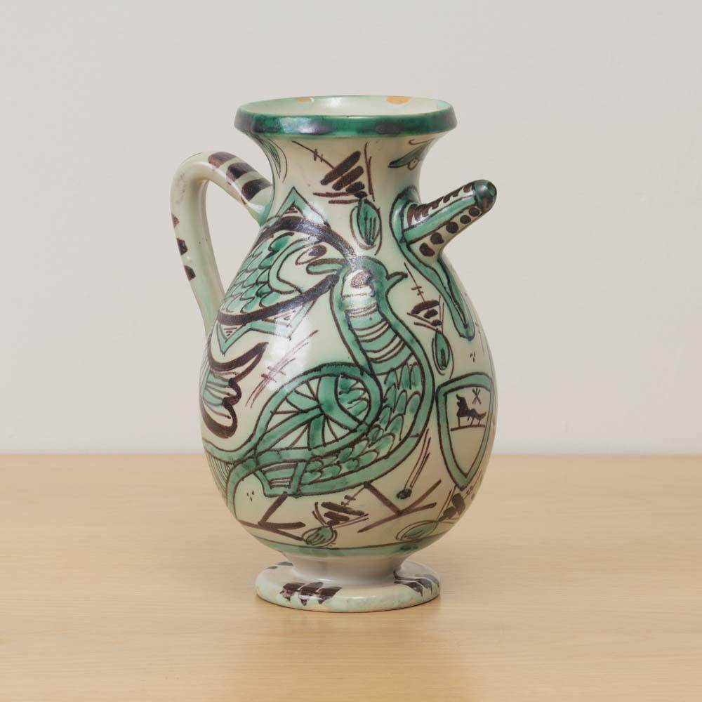 Vaso spagnolo in ceramica dipinta di Domingo Punter, firmato In condizioni buone in vendita a Los Angeles, CA