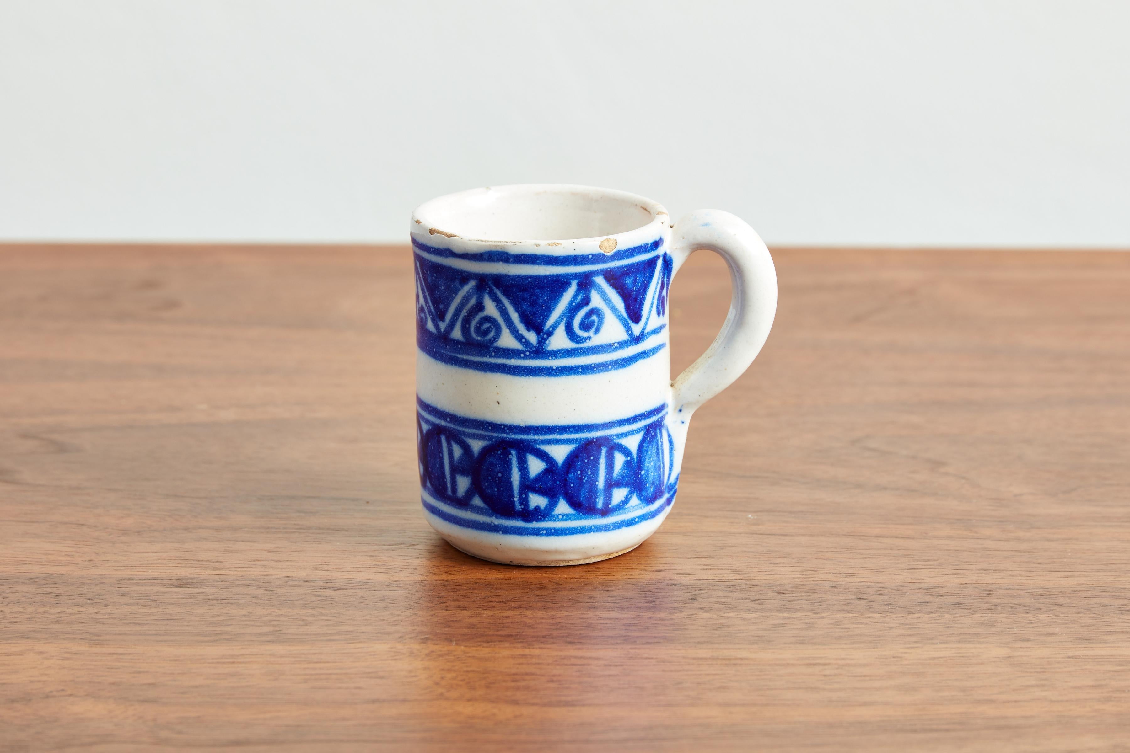Spanish Ceramic Pitcher and Mug Set For Sale 7