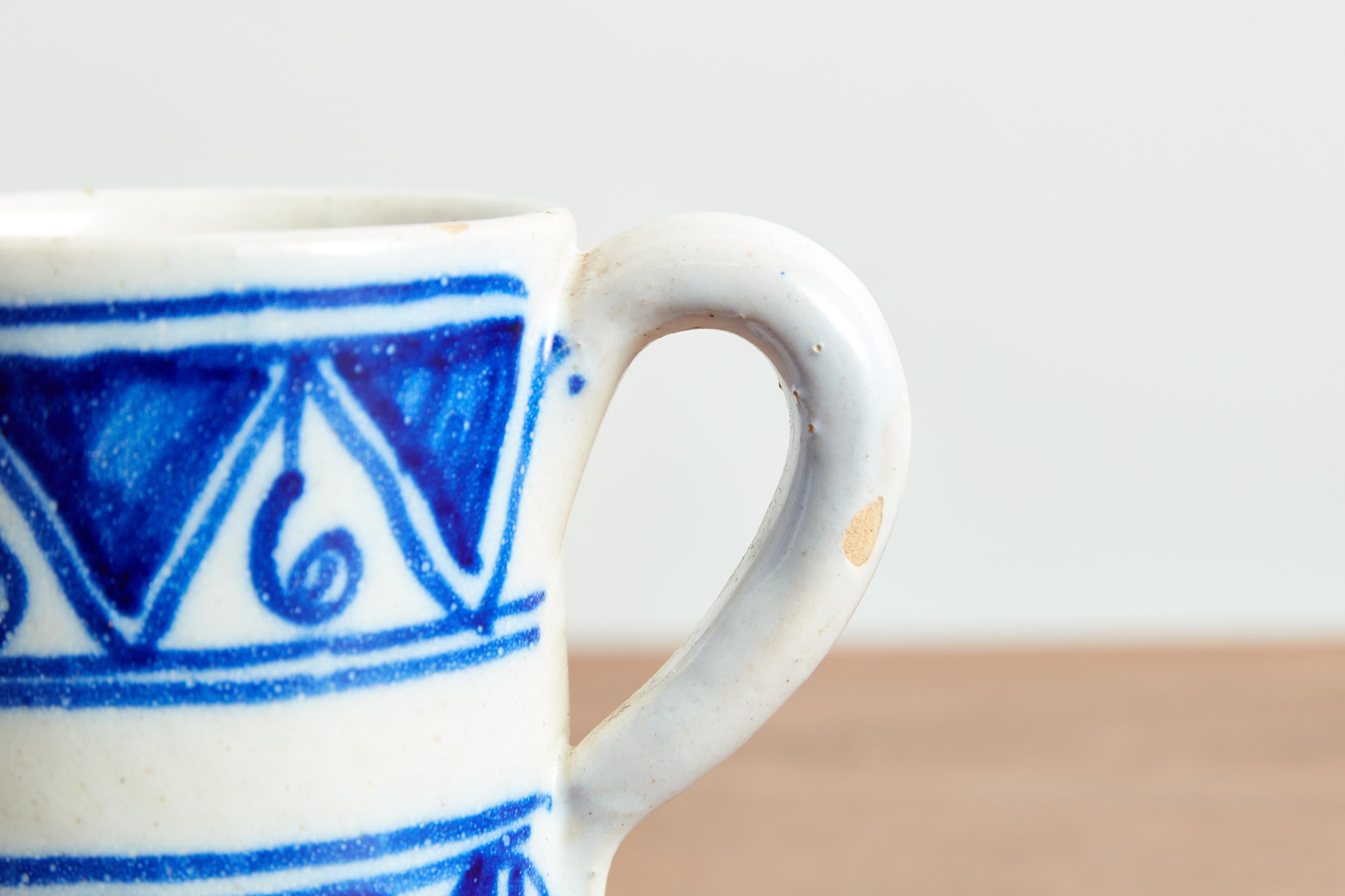 Spanish Ceramic Pitcher and Mug Set For Sale 9