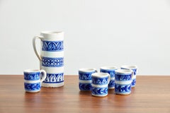 Spanish Ceramic Pitcher and Mug Set