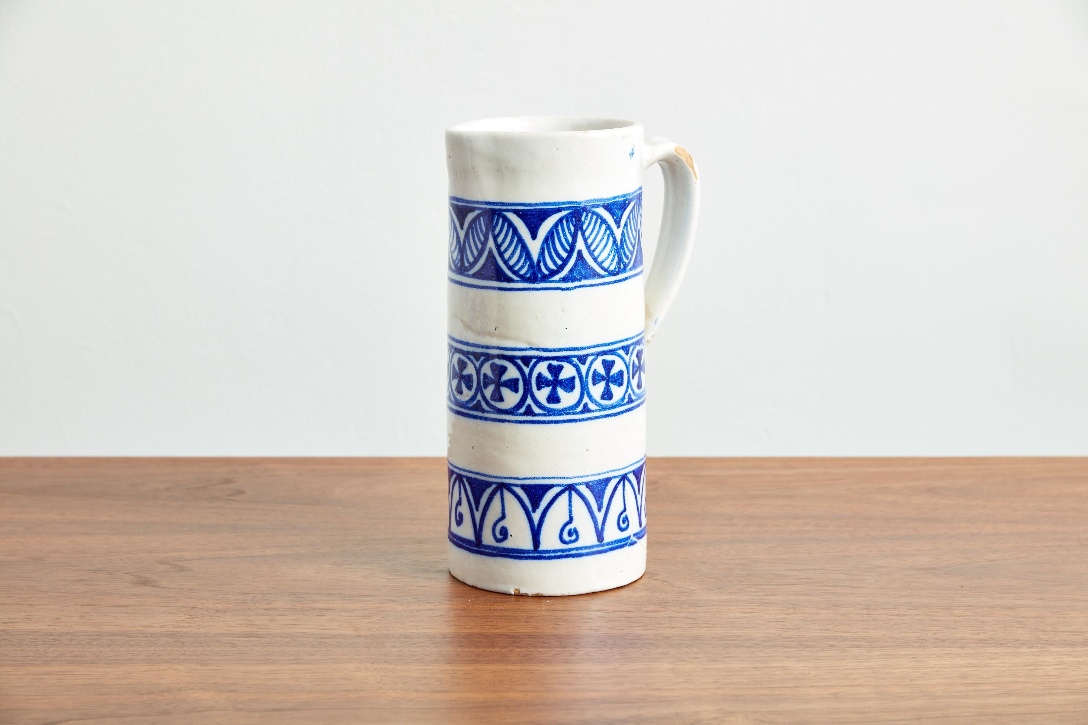 Spanish Ceramic Pitcher and Mug Set For Sale 1