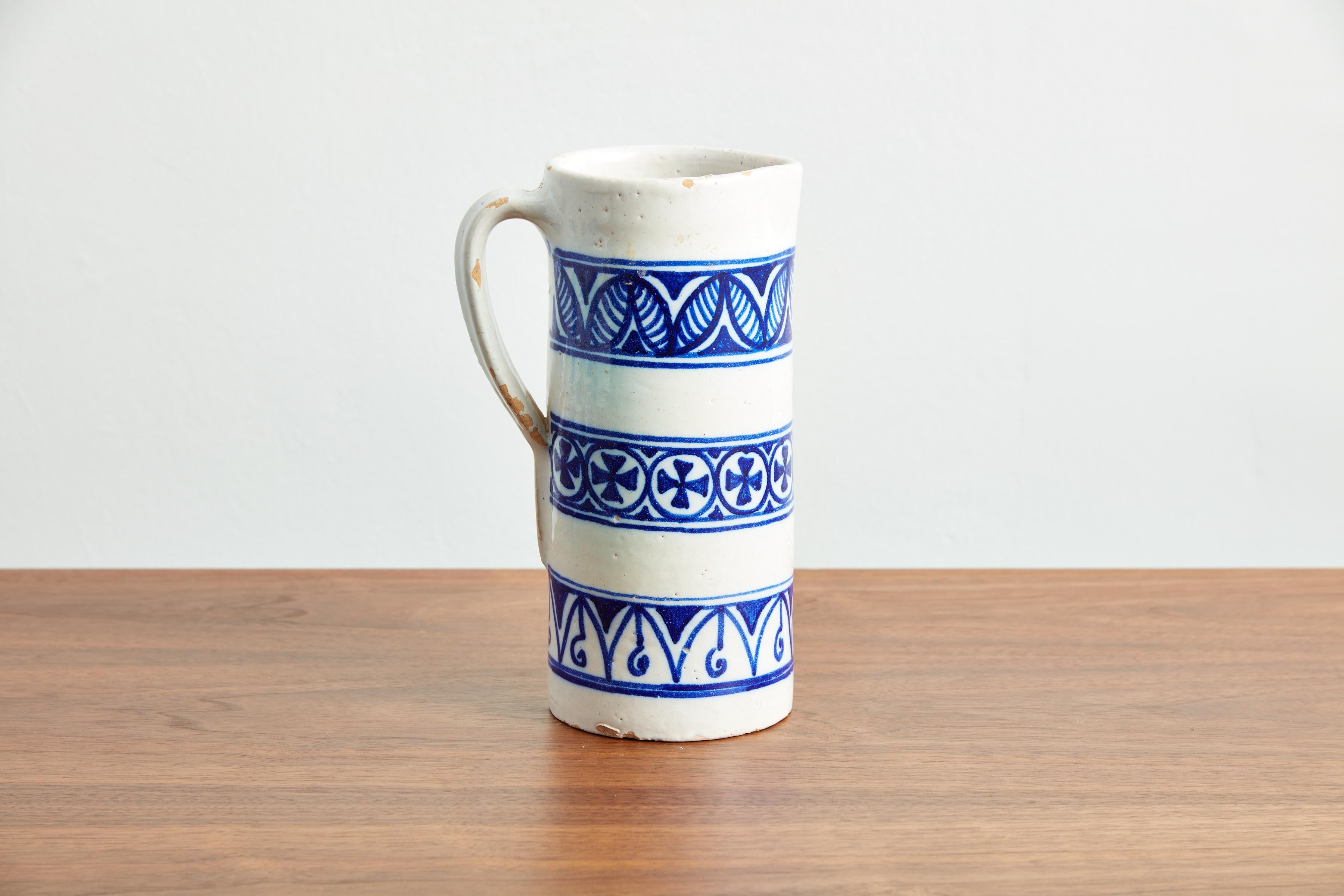 Spanish Ceramic Pitcher and Mug Set For Sale 3