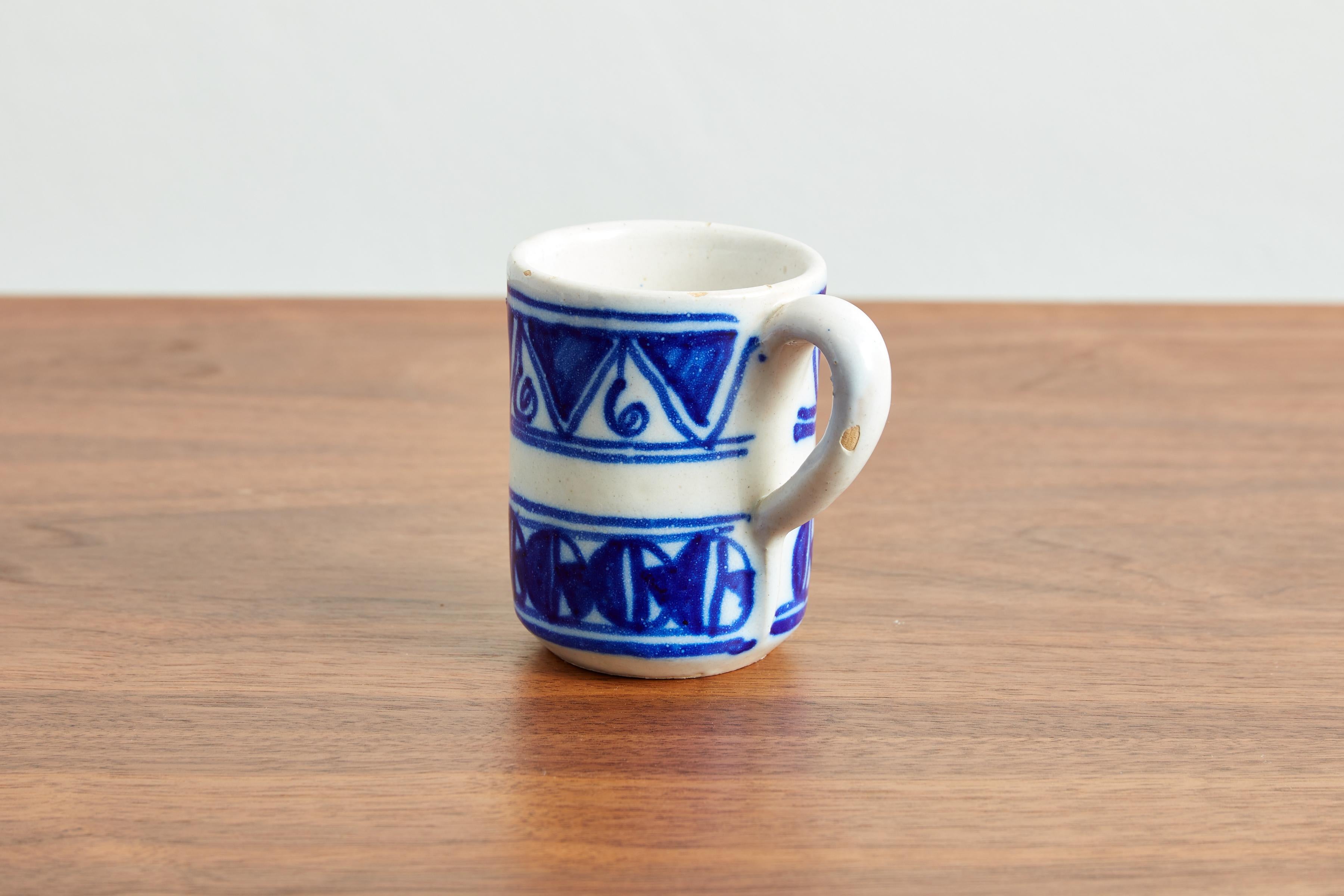 Spanish Ceramic Pitcher and Mug Set For Sale 4
