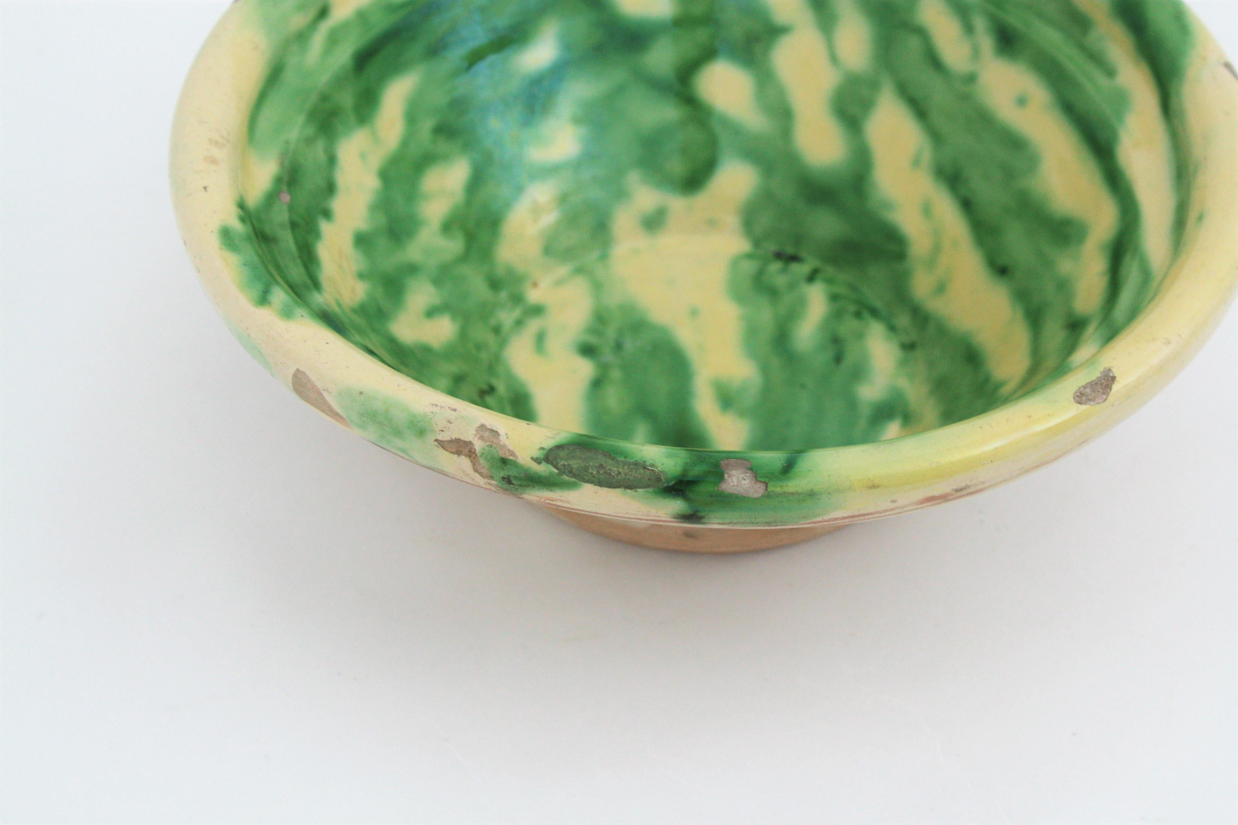 Spanish Ceramic Terracotta Centerpiece Bowl For Sale 4