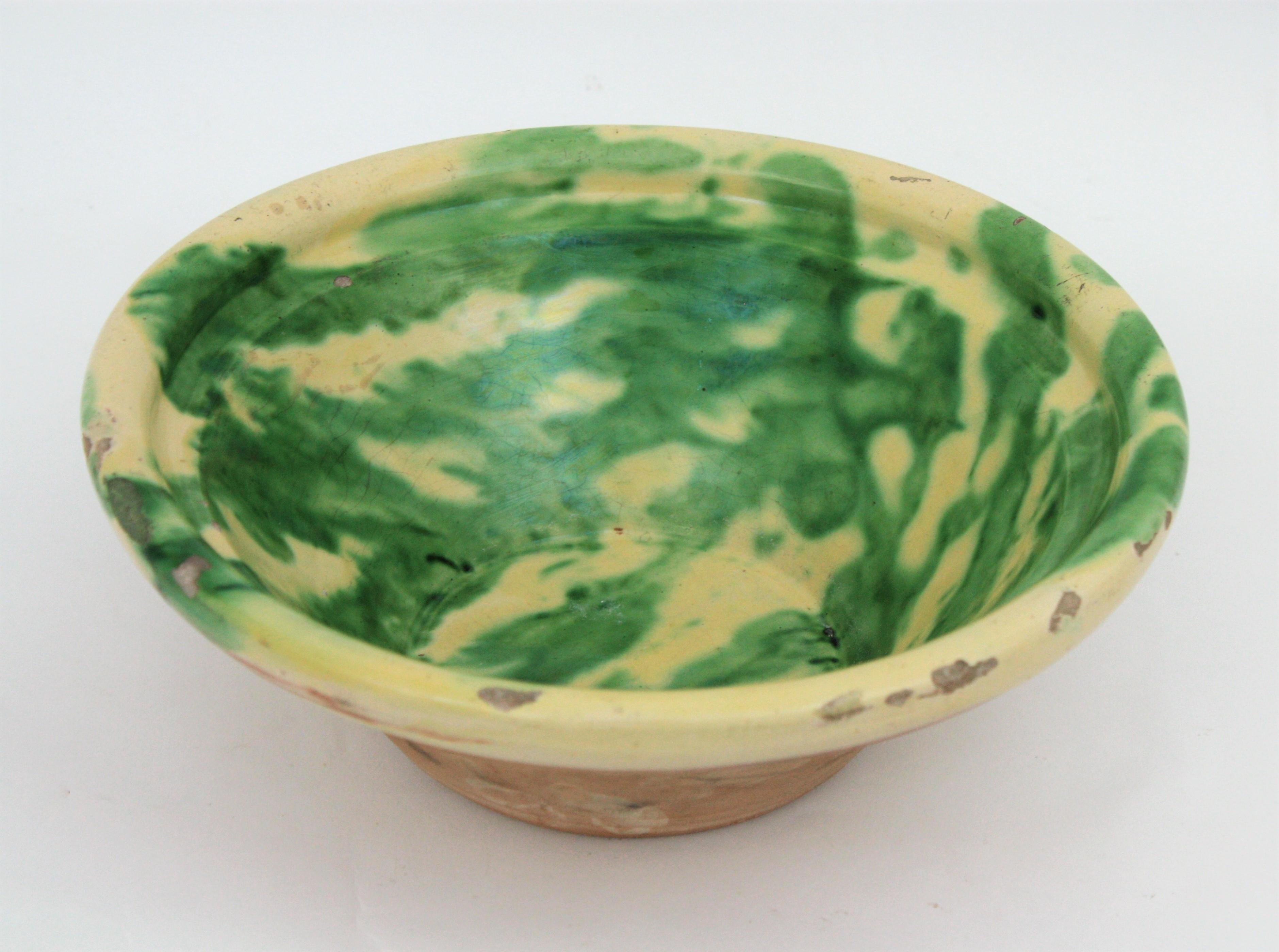 Spanish Ceramic Terracotta Centerpiece Bowl For Sale 1