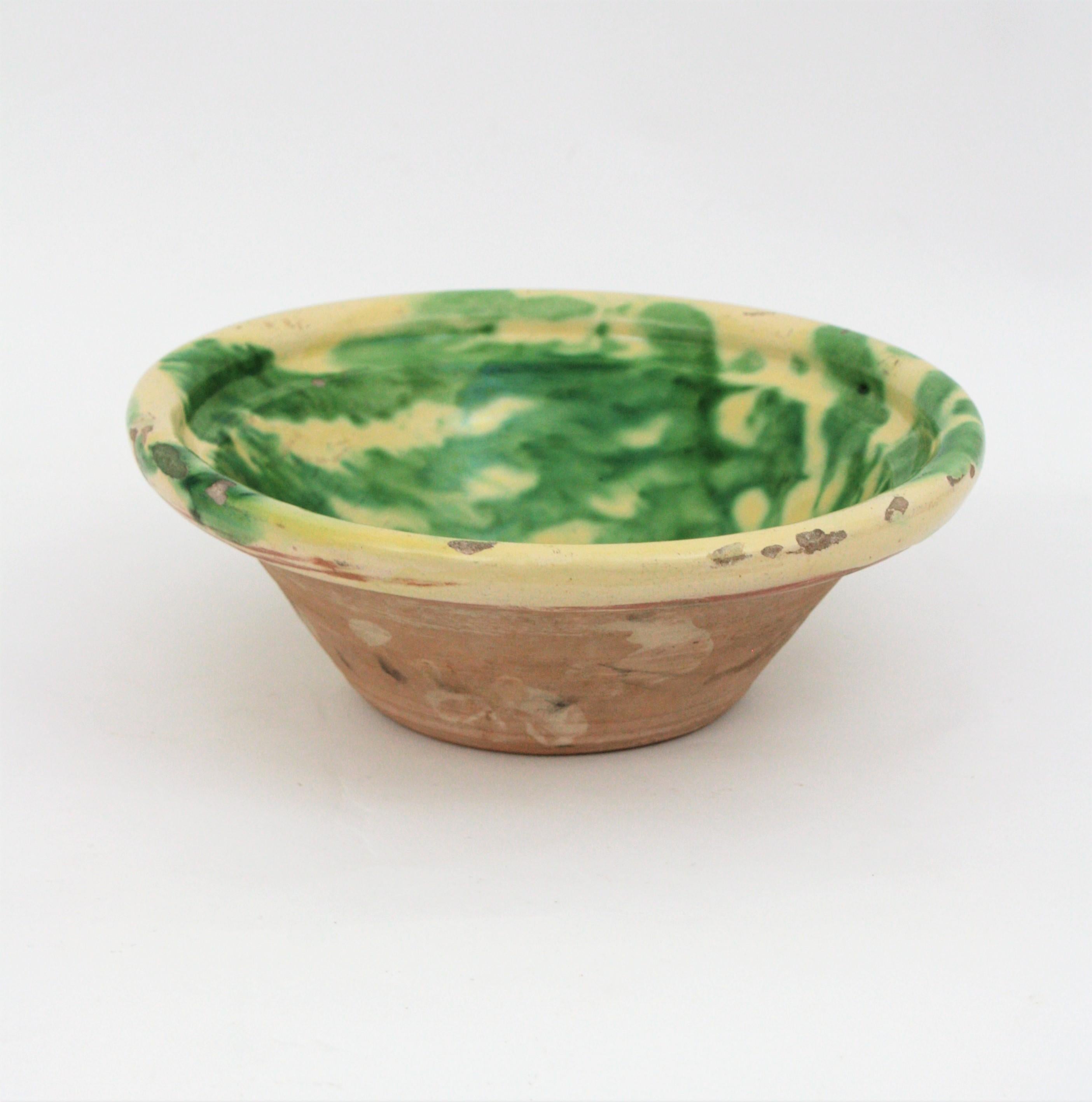 Spanish Ceramic Terracotta Centerpiece Bowl For Sale 2