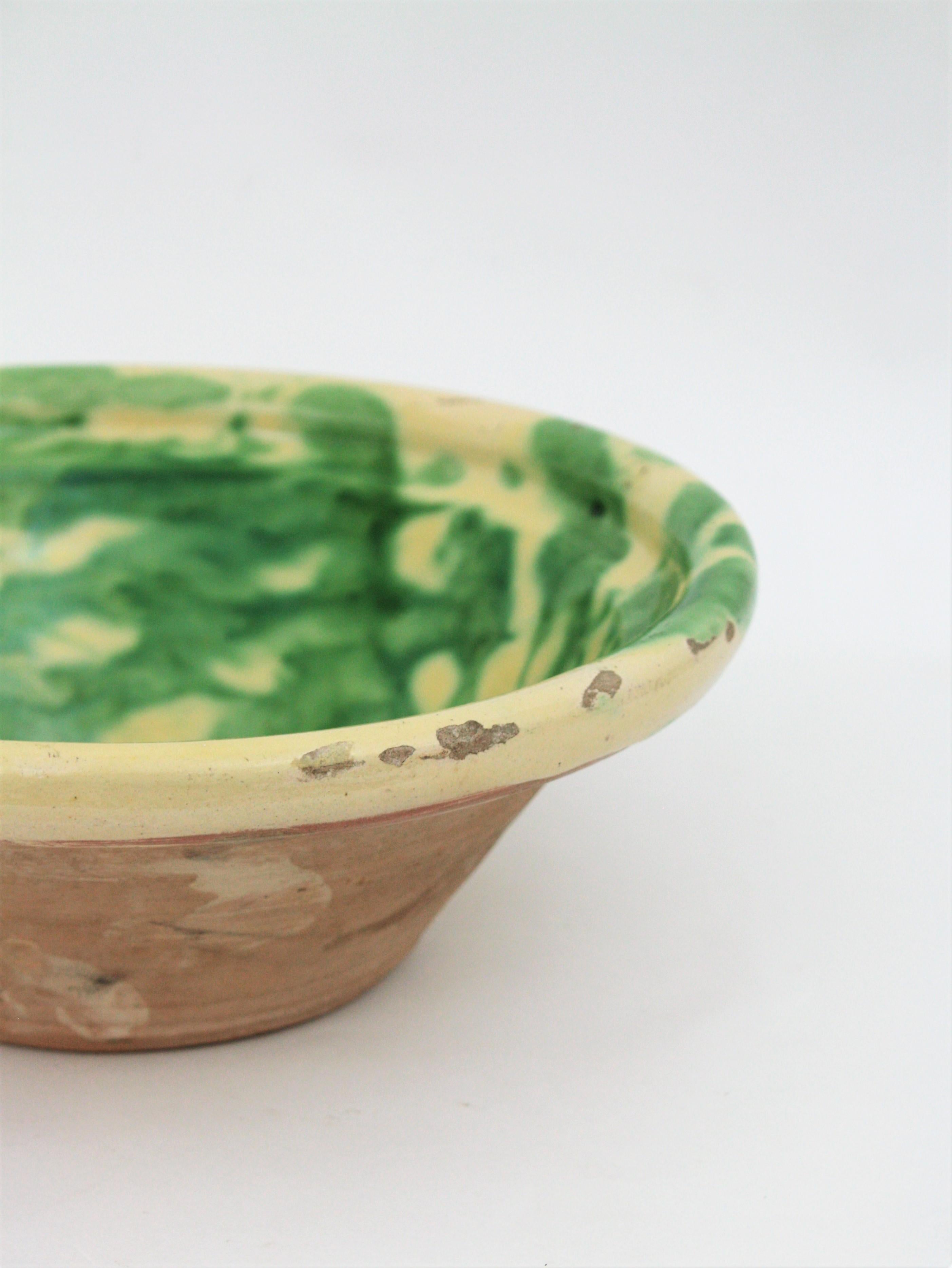 Spanish Ceramic Terracotta Centerpiece Bowl For Sale 3