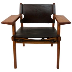 Kurt Ostervig Hunter Chair Style Teak and Leather, circa 1960