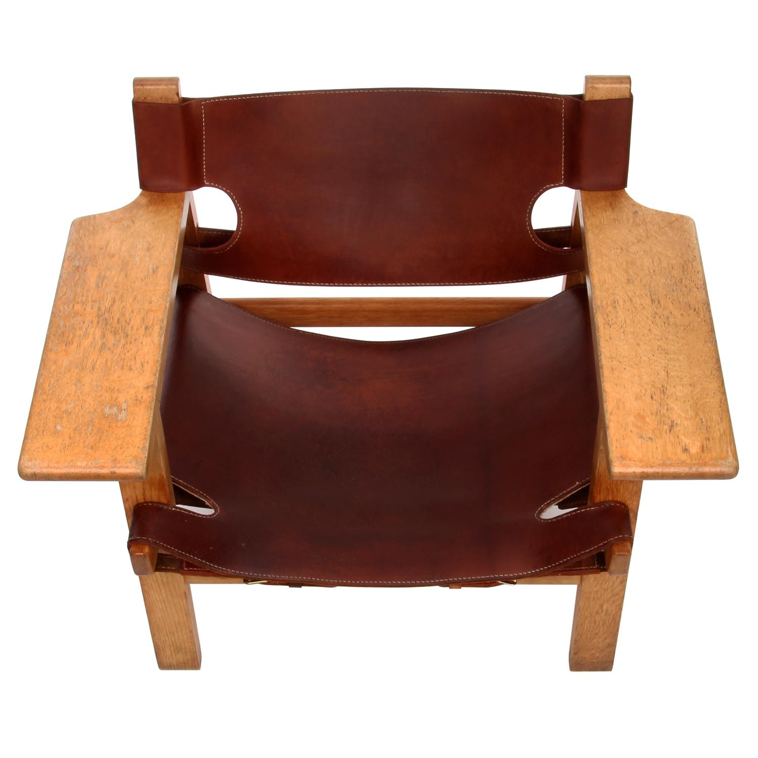 Oiled Spanish Chair by Borge Mogensen, Fredericia Furniture, 1958, Vintage Edition