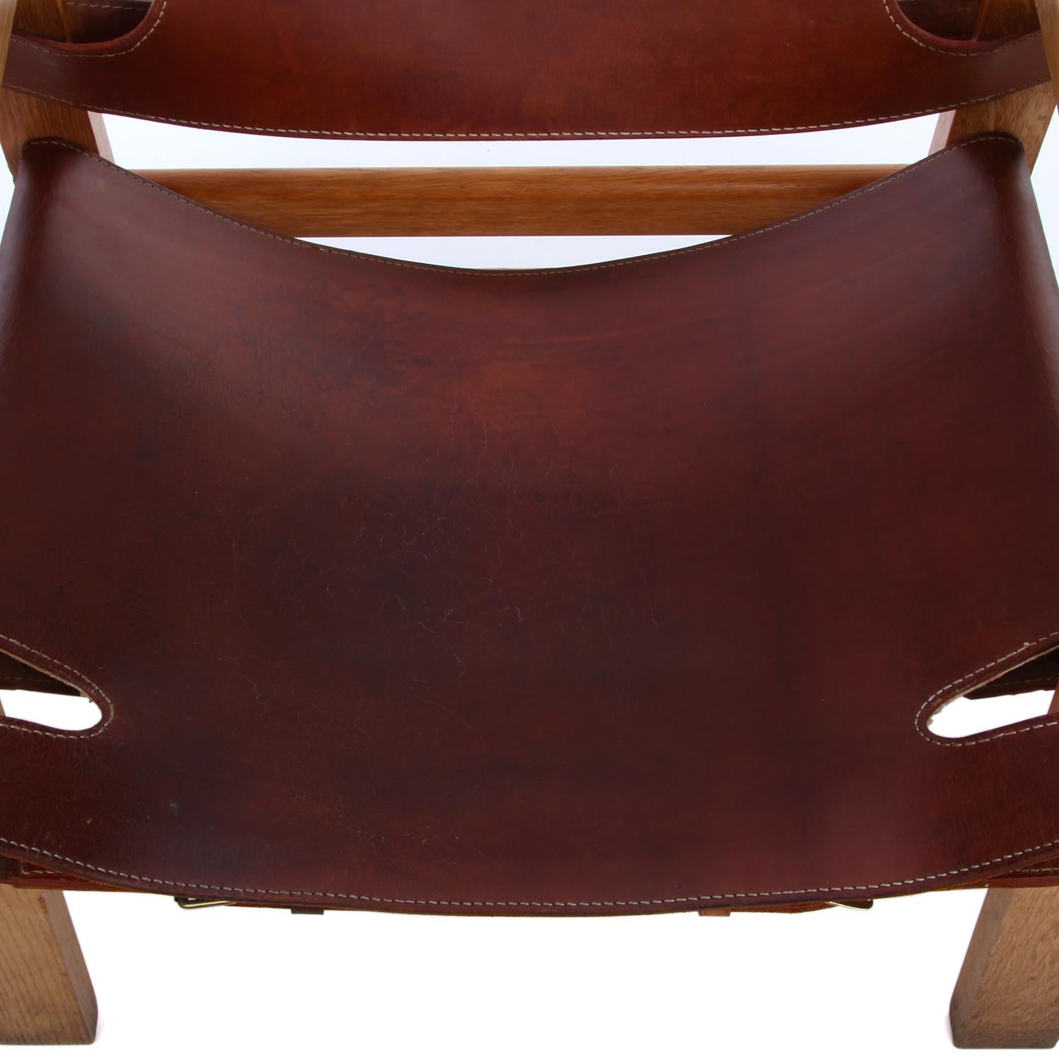 Spanish Chair by Borge Mogensen, Fredericia Furniture, 1958, Vintage Edition In Good Condition In Brondby, Copenhagen