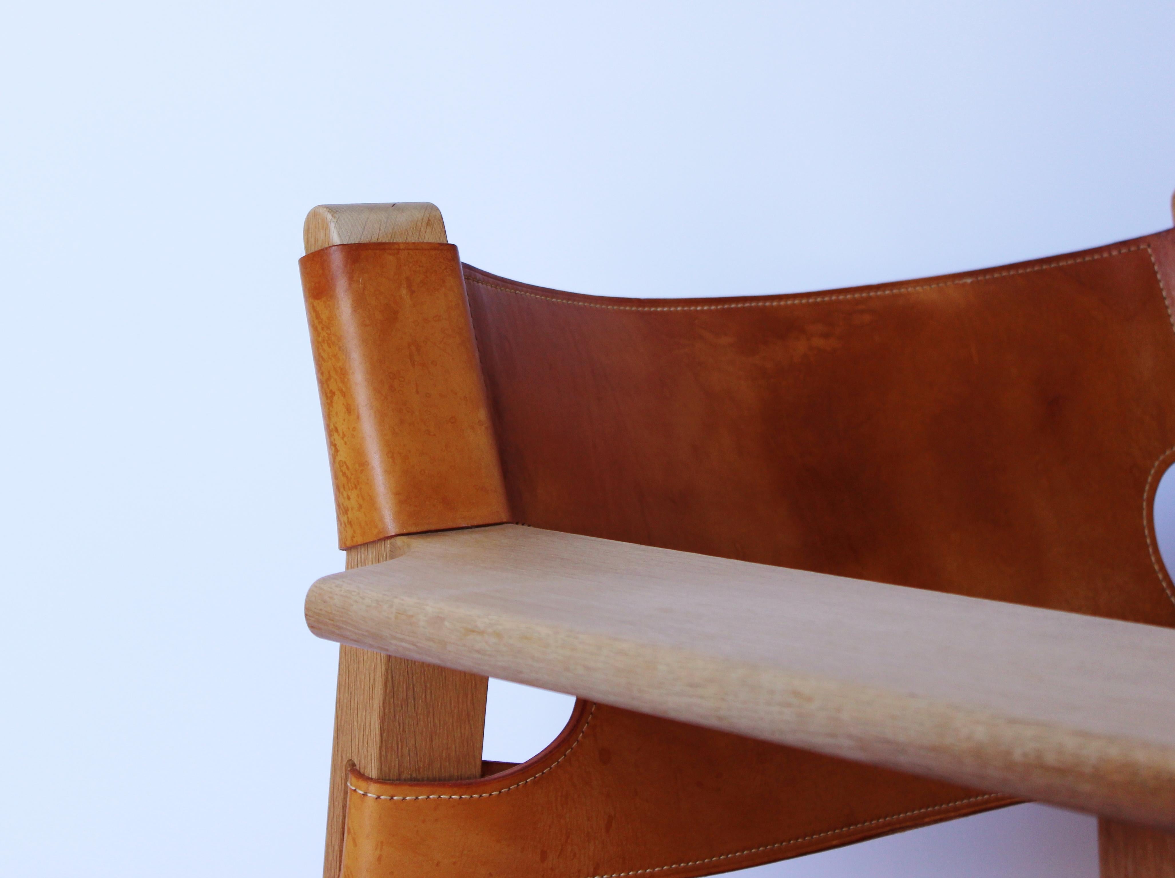 Leather Spanish Chair, Model BM2226, Designed by Børge Mogensen, 1960s