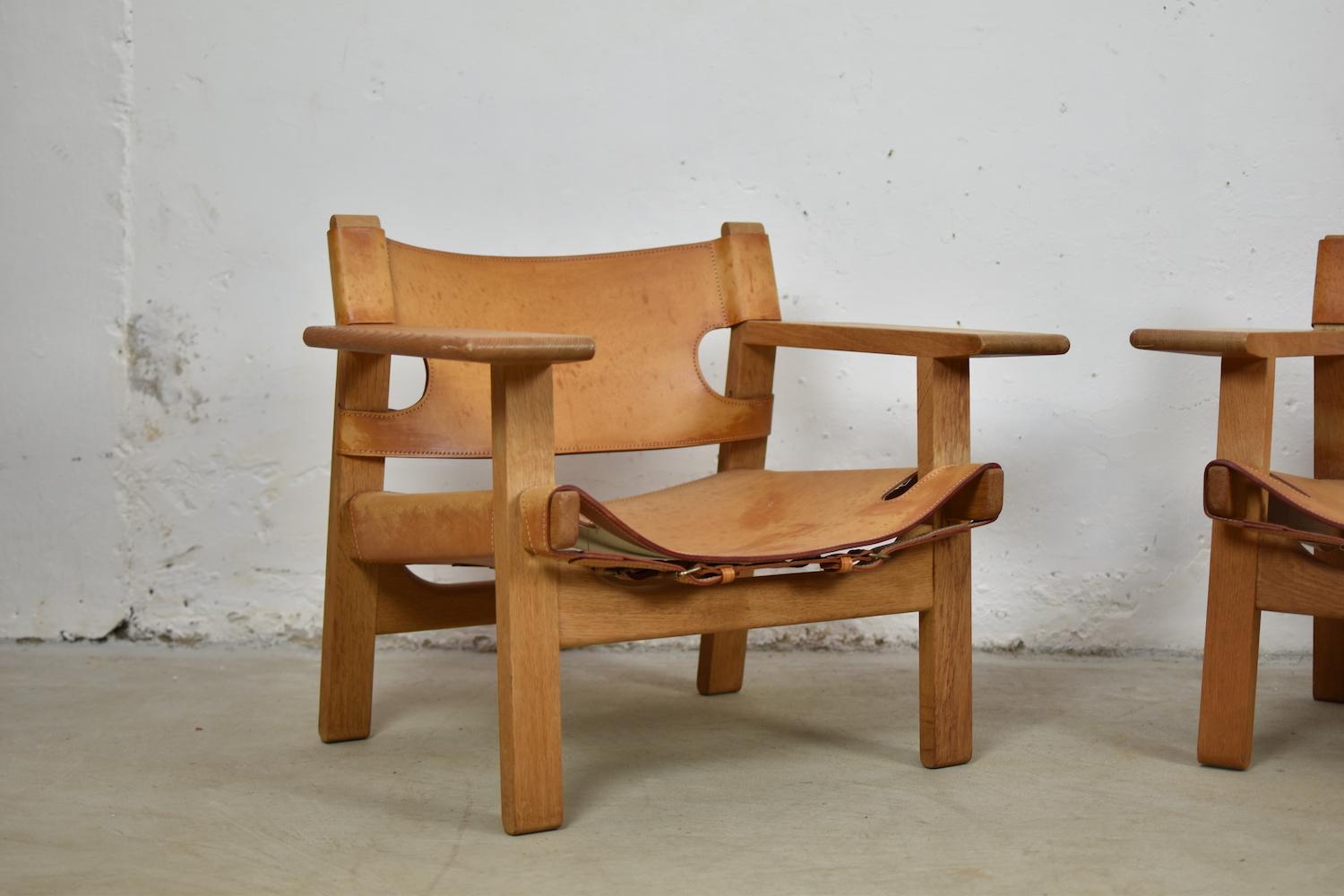 Scandinavian Modern ‘Spanish’ Chairs by Børge Mogensen for Fredericia, Denmark, 1950s
