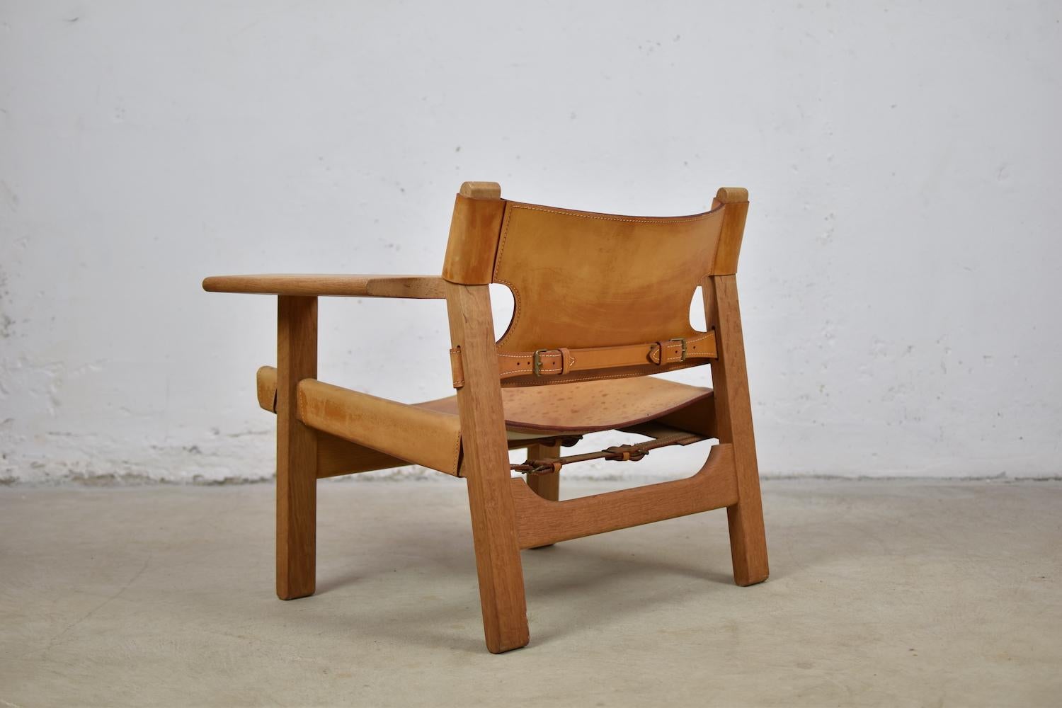 Leather ‘Spanish’ Chairs by Børge Mogensen for Fredericia, Denmark, 1950s