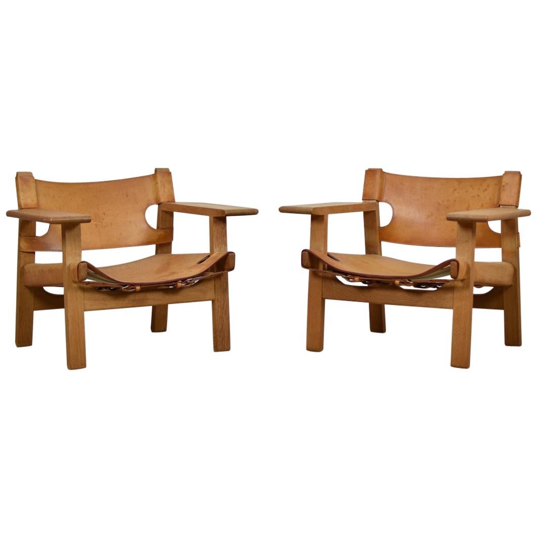 ‘Spanish’ Chairs by Børge Mogensen for Fredericia, Denmark, 1950s