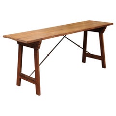 Spanish Cherrywood Console Table, Mid-19th Century