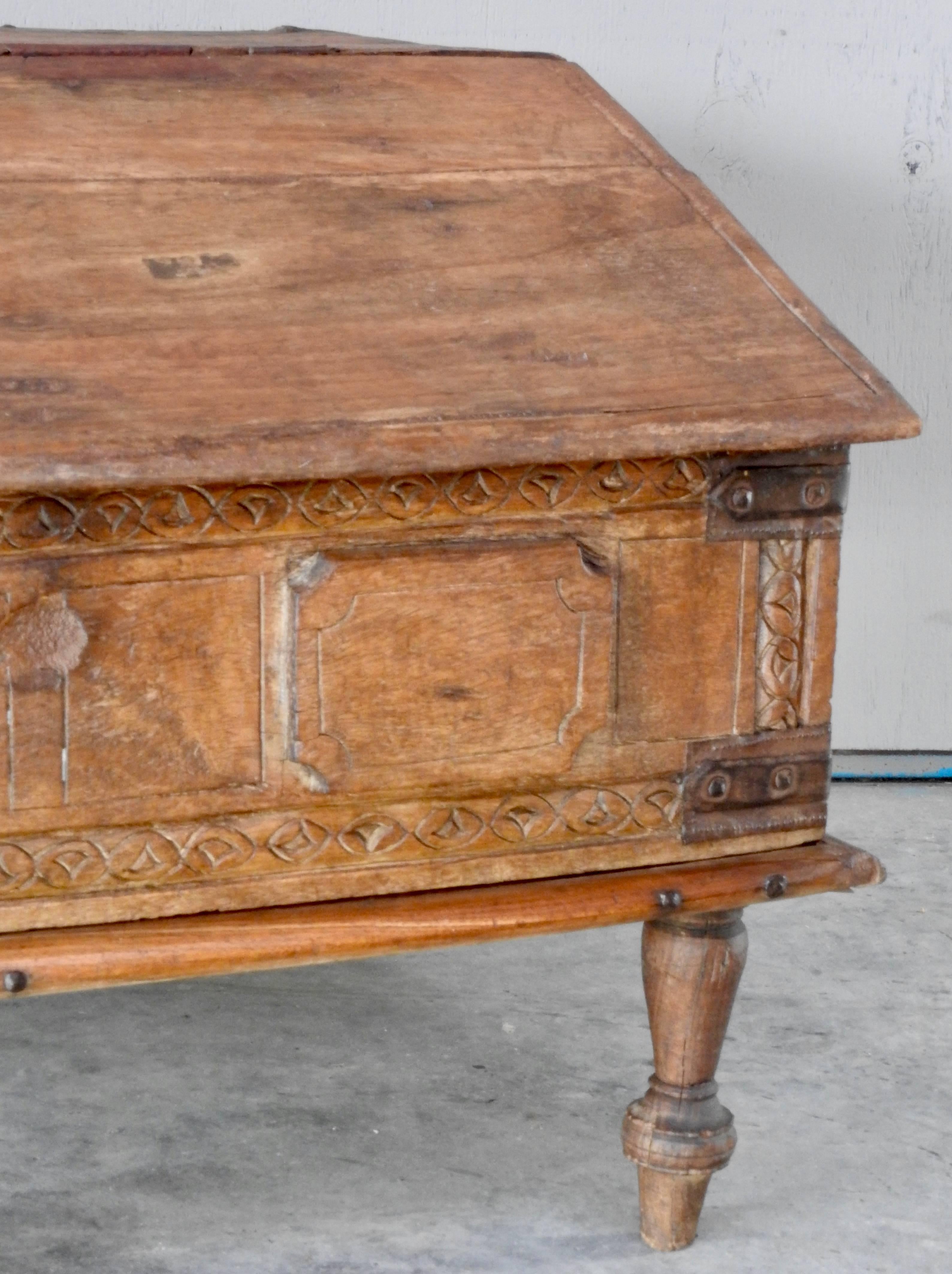 Spanish Colonial Spanish Childrens Lift Top Writing Desk, 19th Century For Sale