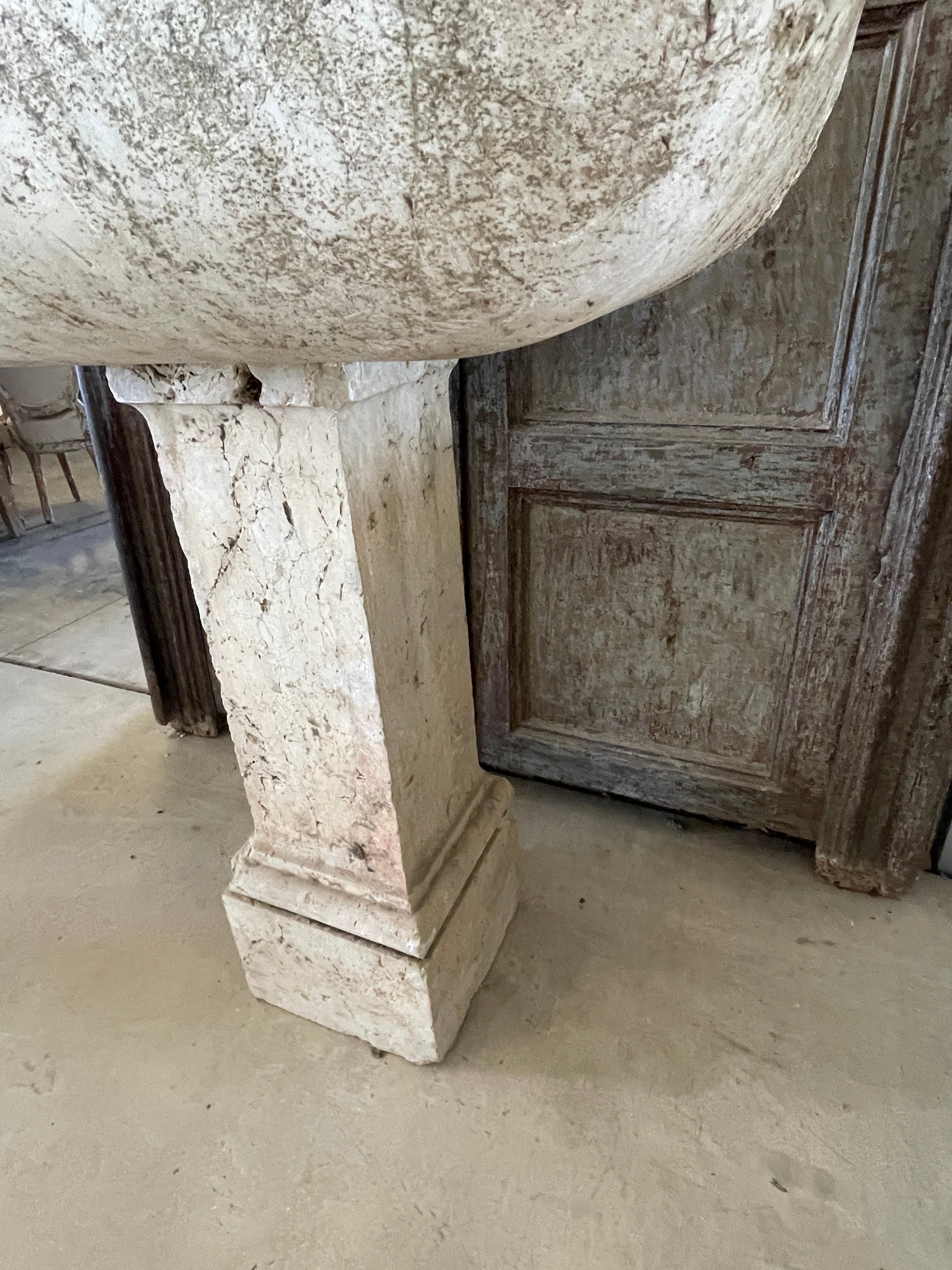 18th Century and Earlier Spanish Circa 1750-1800 Stone Pedestal Sink