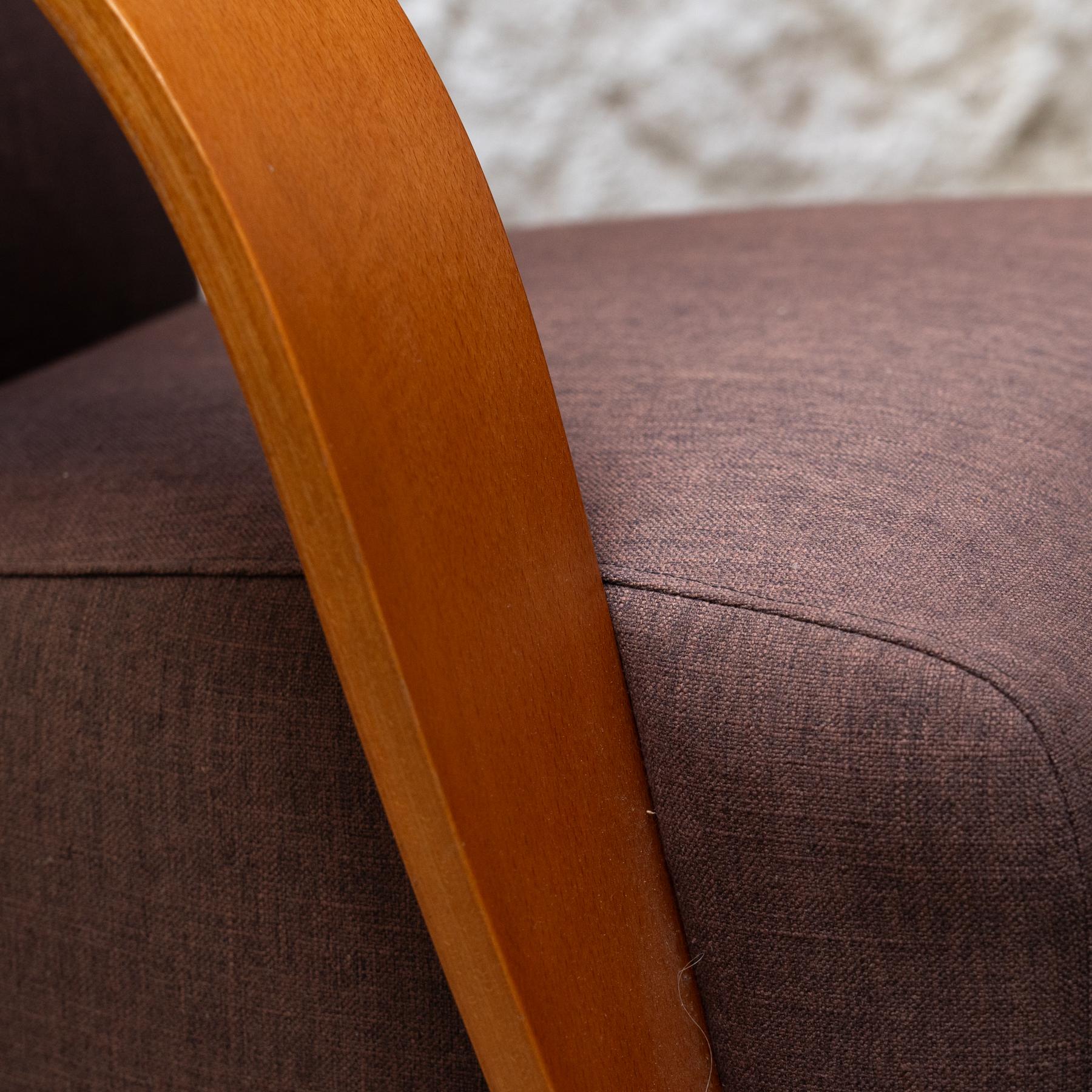 Spanish Club Chair with Plywood Armrests and Original Upholstery, Circa 1980 For Sale 6