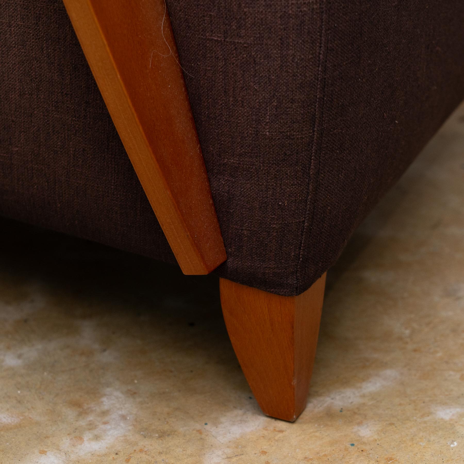 Spanish Club Chair with Plywood Armrests and Original Upholstery, Circa 1980 For Sale 7