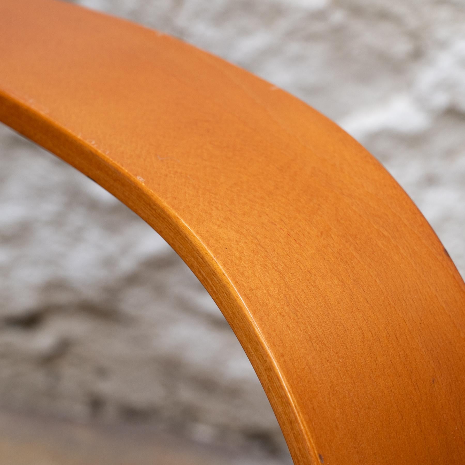 Spanish Club Chair with Plywood Armrests and Original Upholstery, Circa 1980 For Sale 10