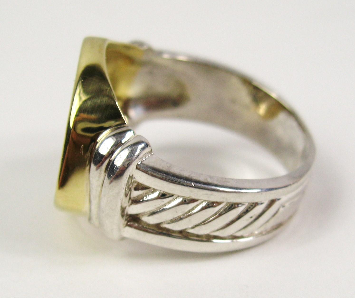 Spanish Cob Coin Ring - Half Reale in Sterling & 18Kt For Sale 2