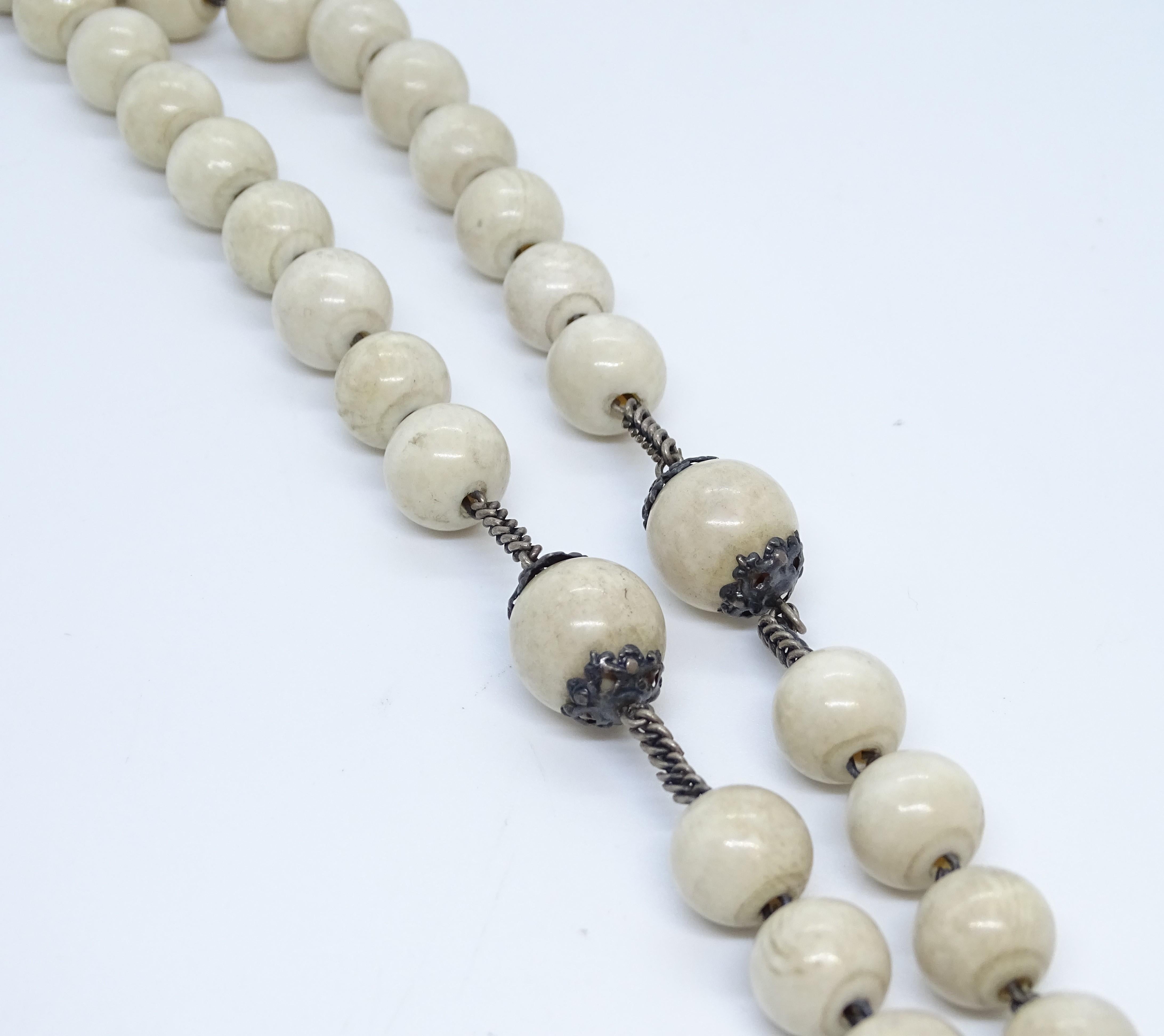 Spanish  Collection Rosary in bone and silver 6