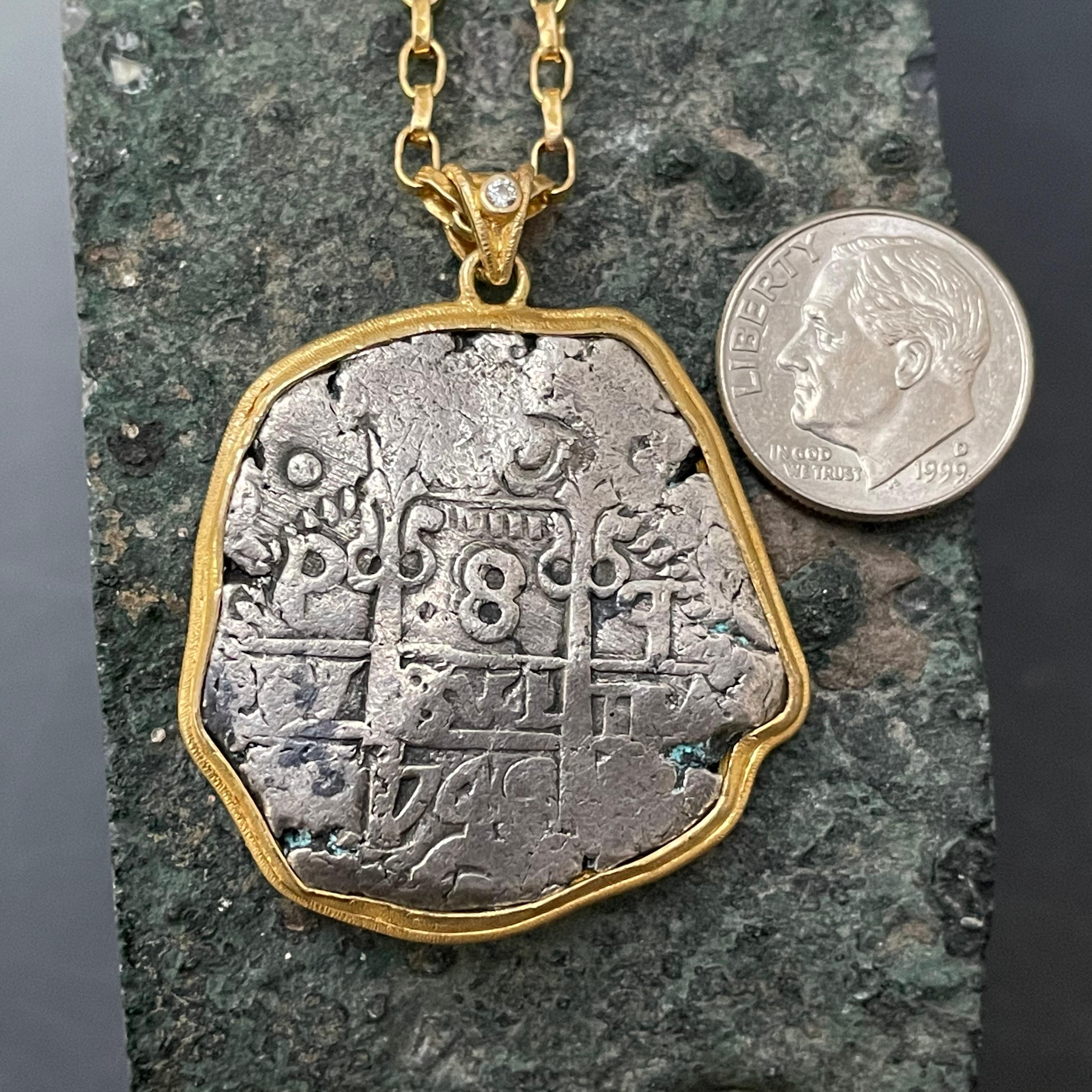 Spanische spanische Kolonialzeit 1745 8 Reales Silber 