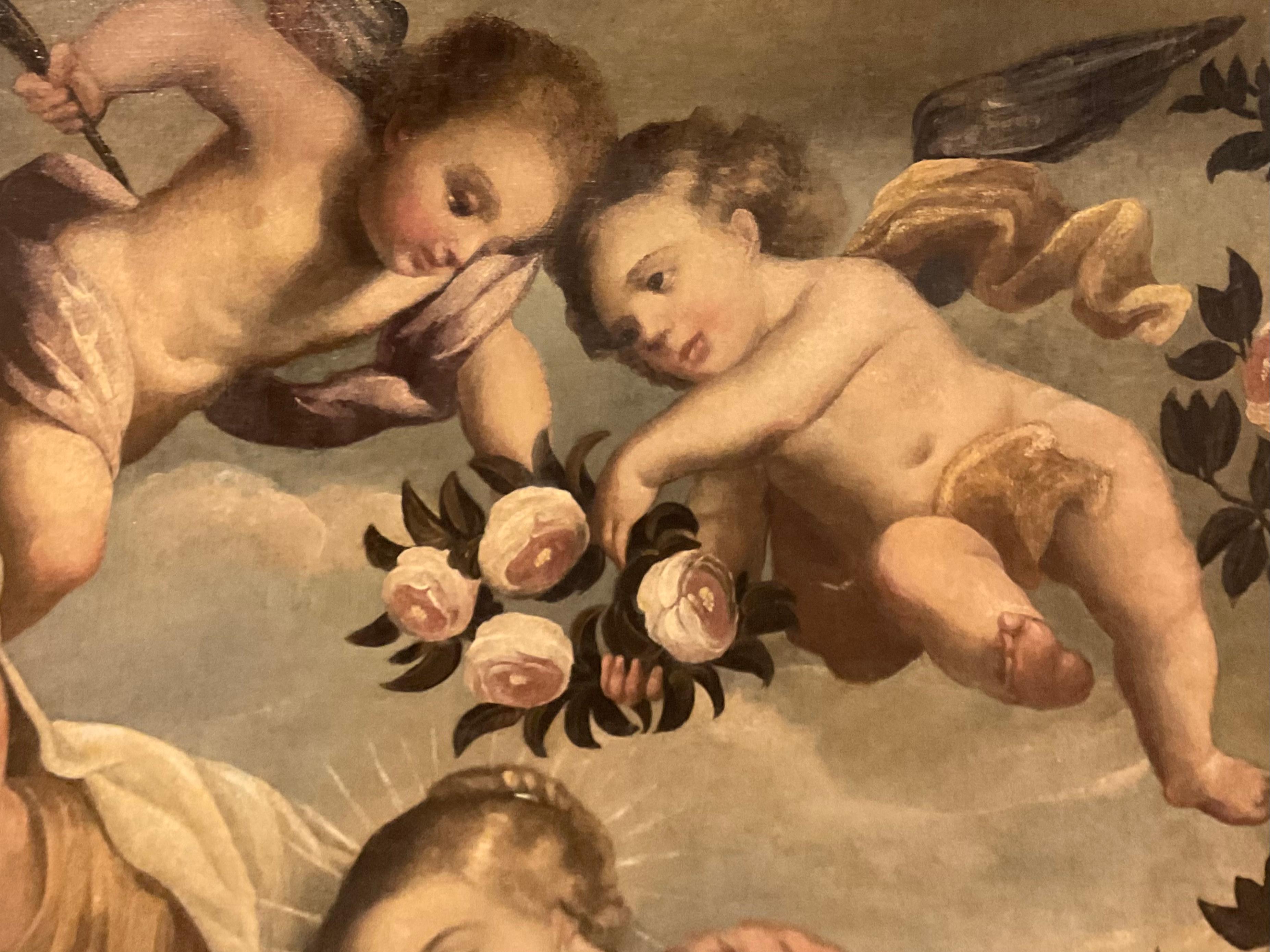 Óleo sobre lienzo de la escuela cuzqueña colonial española del siglo XVIII 1