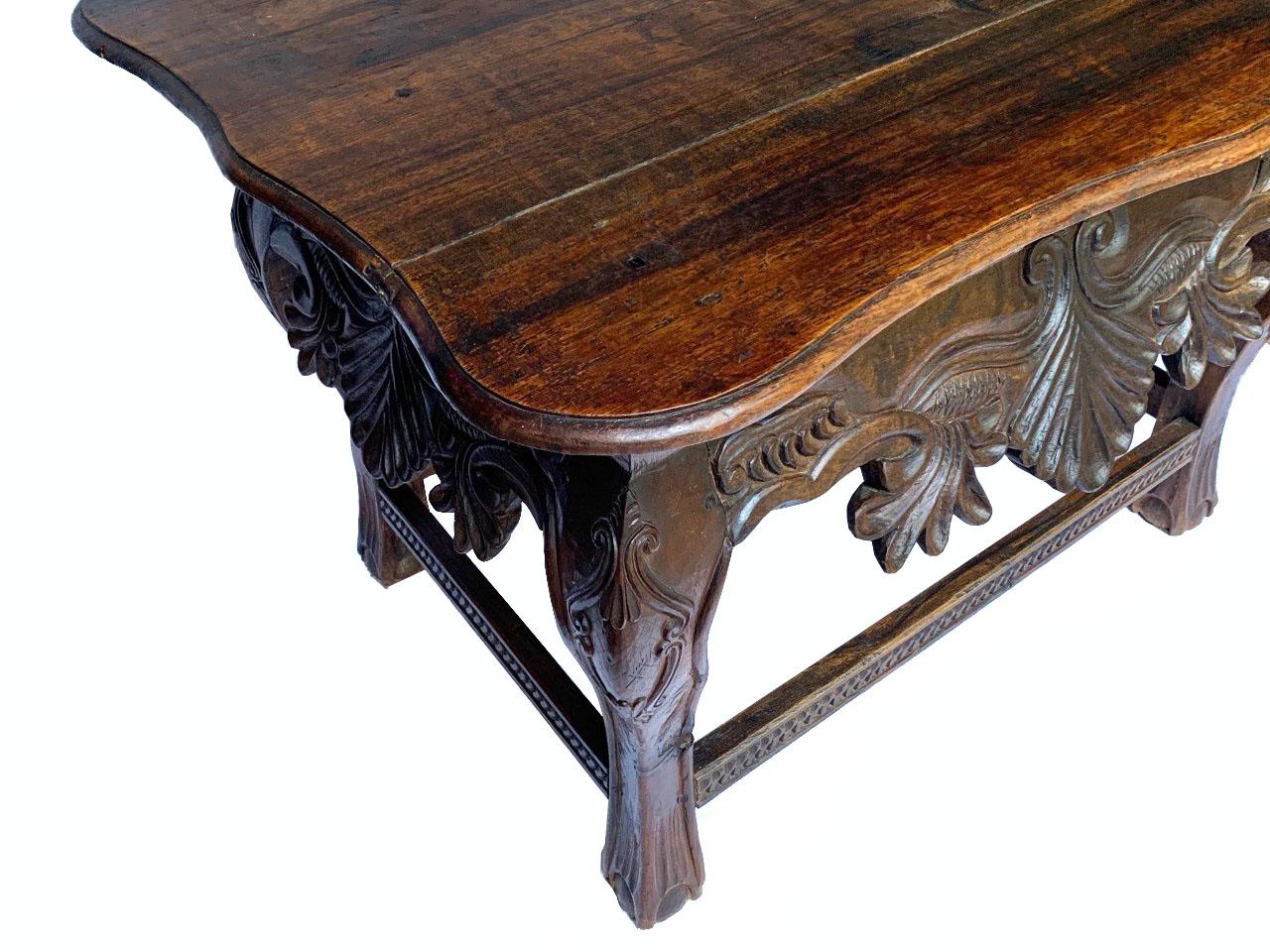 Peruvian Spanish Colonial 18th Century Presentation Hall Table Console For Sale