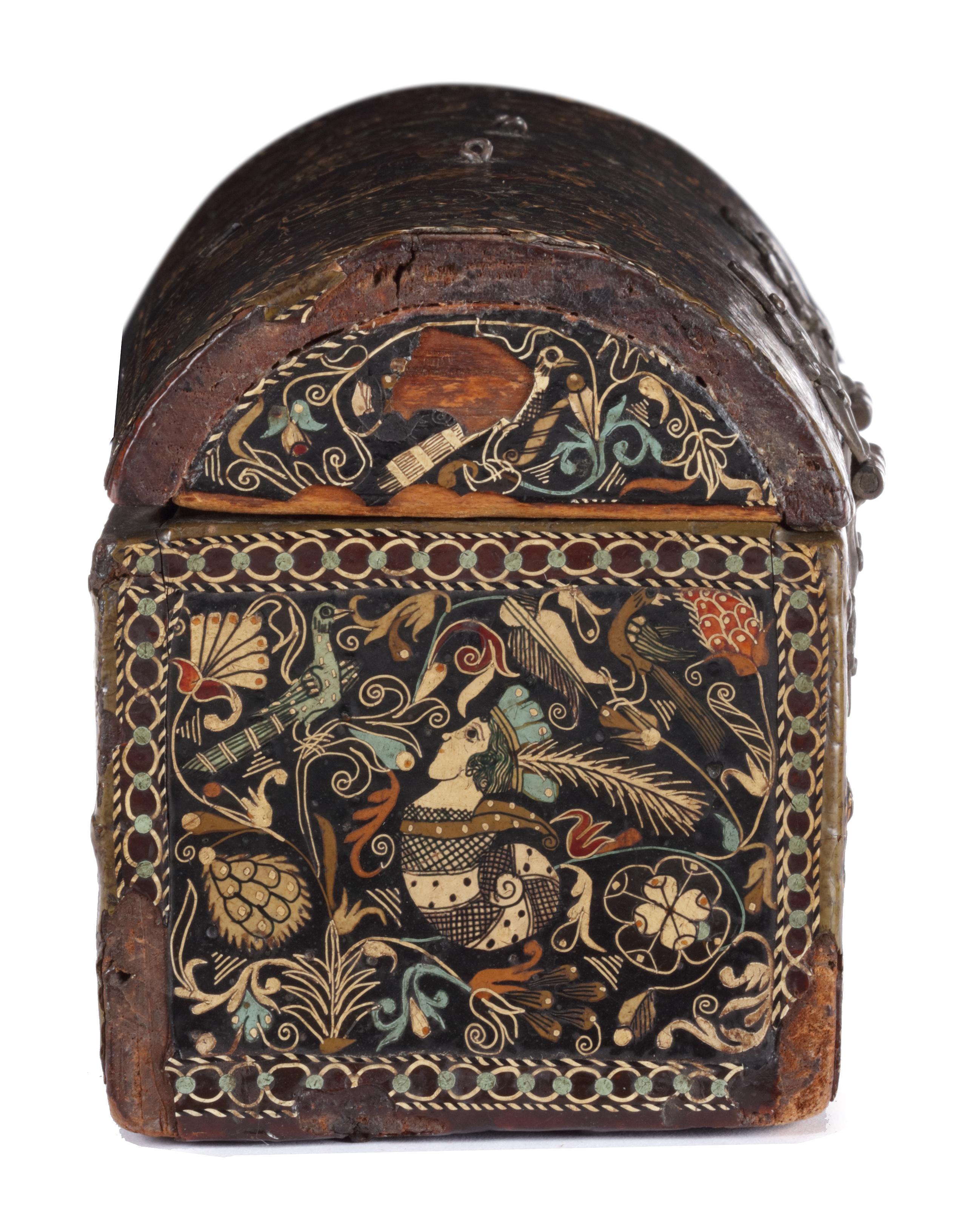 Spanish Colonial Barniz De Pasto Lacquer Casket, Colombia, 1625-1650 In Fair Condition In Amsterdam, NL