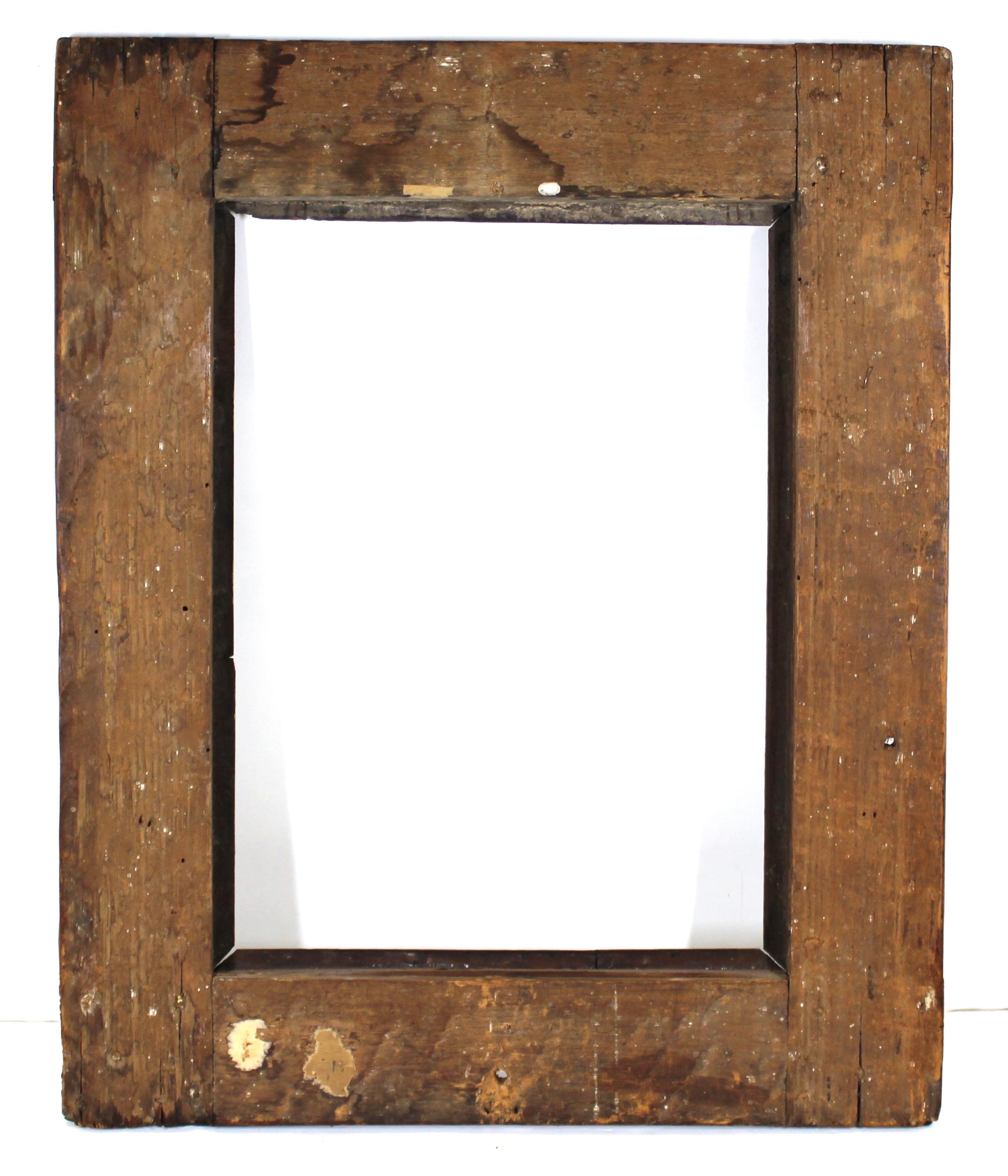 17th Century Spanish Colonial Baroque Giltwood Frame with Raised Gold Relief Border