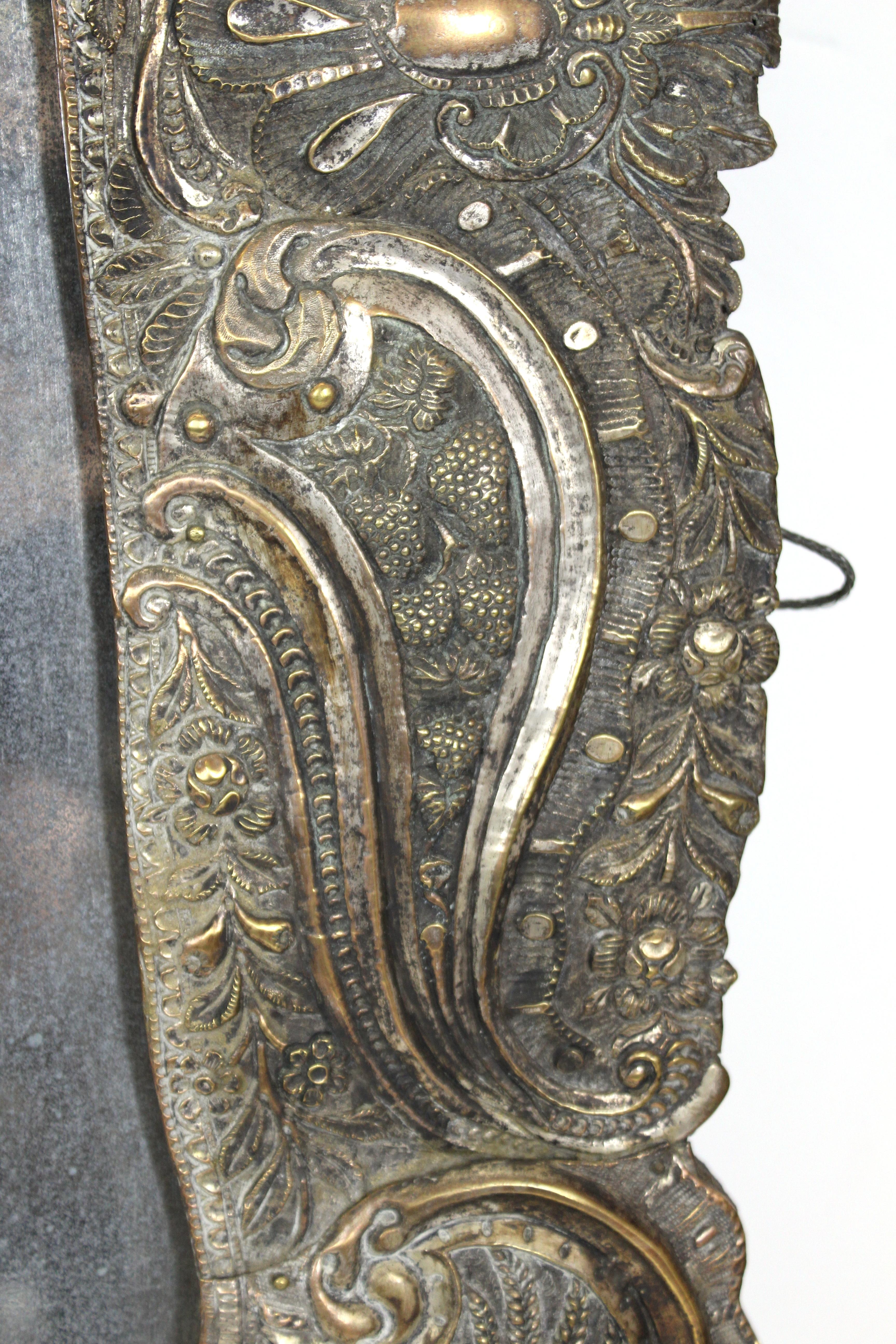 Spanish Colonial Baroque Repoussé Silver Ornate Mirror Frame 1