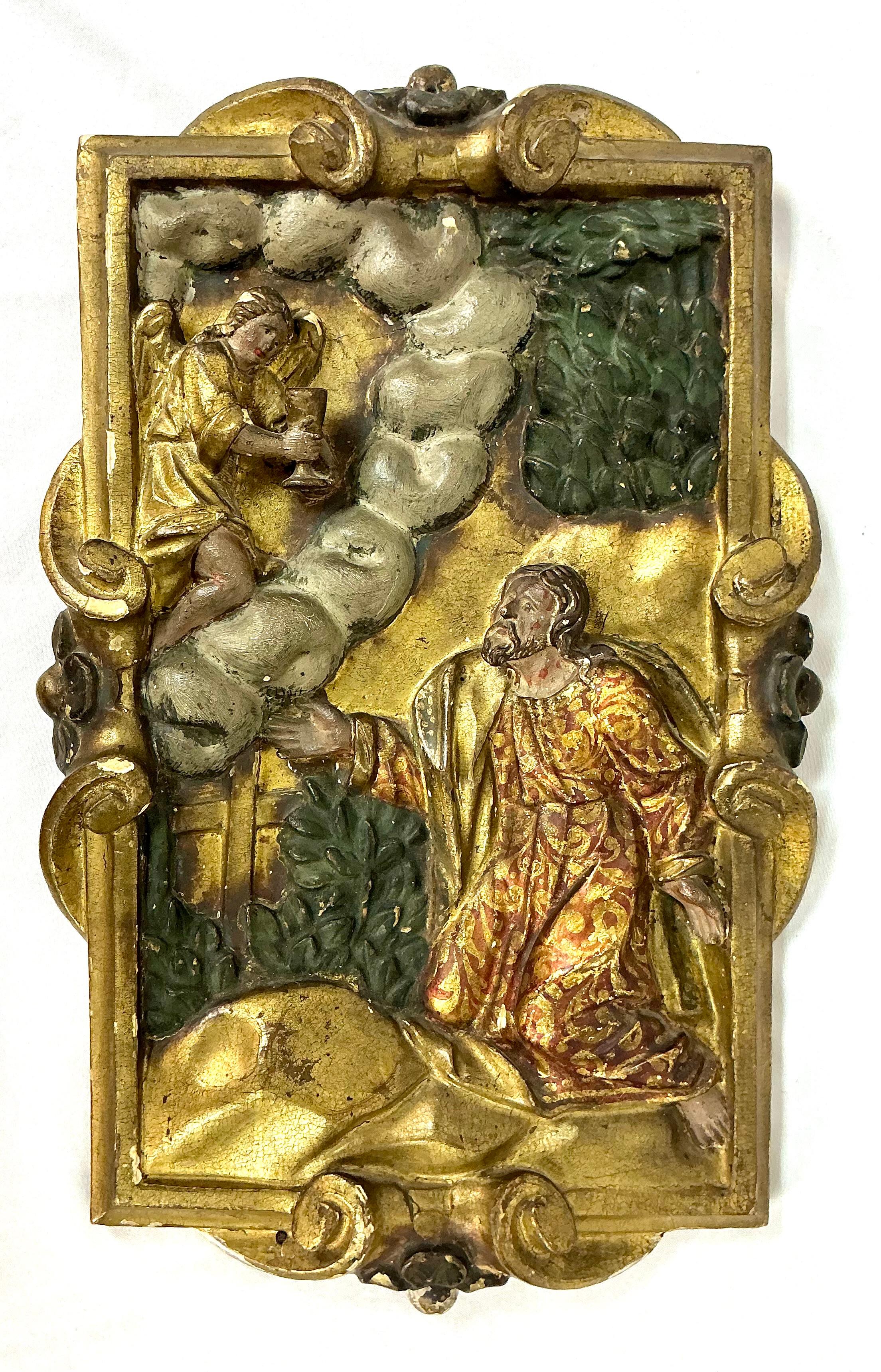 Spanisch Kolonial geschnitzt Polychromie Holz Panel 18. Jahrhundert im Angebot 2