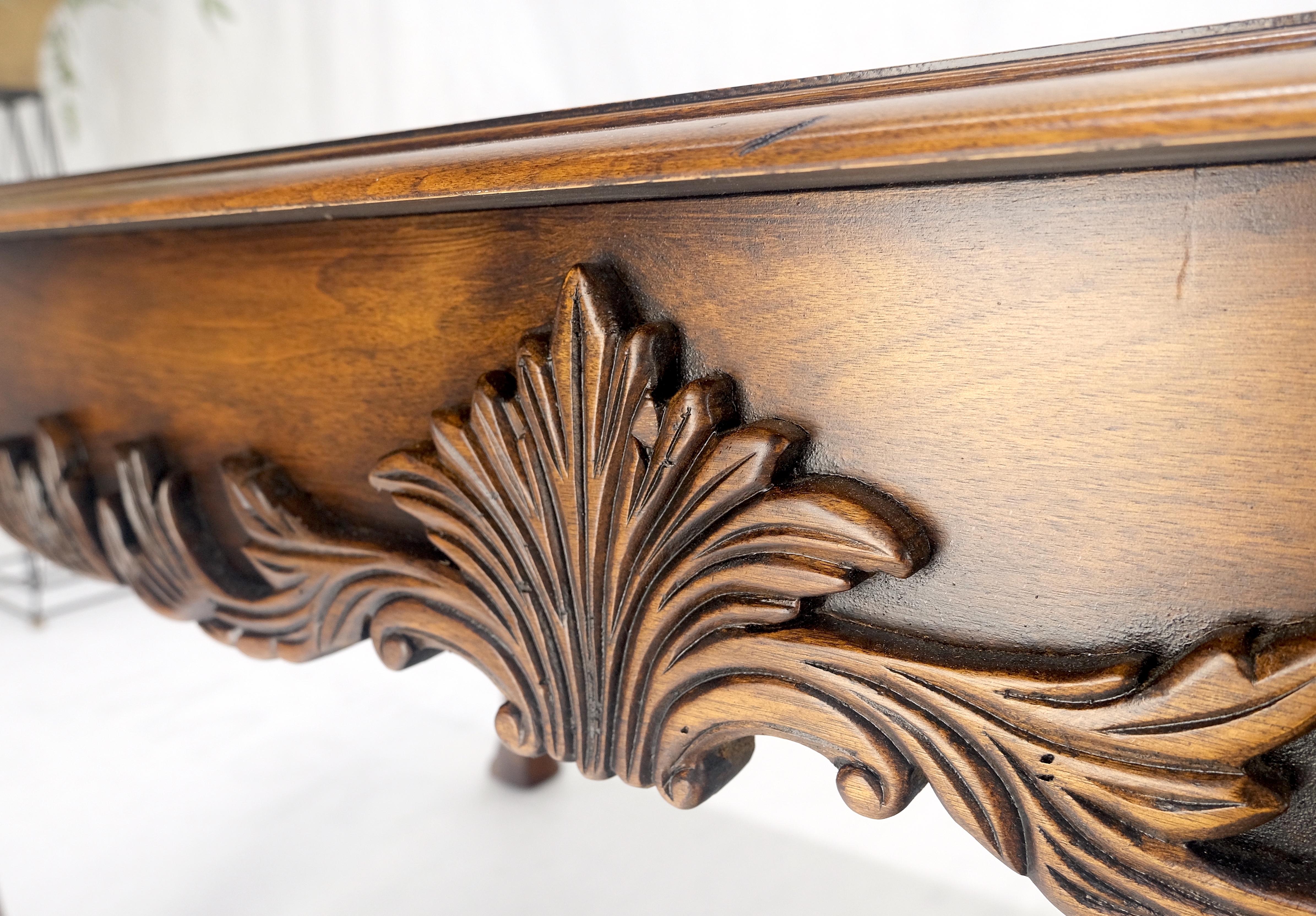 Spanish Colonial Carved Walnut 1 Drawer Writing Library Table Desk Console MINT! For Sale 8