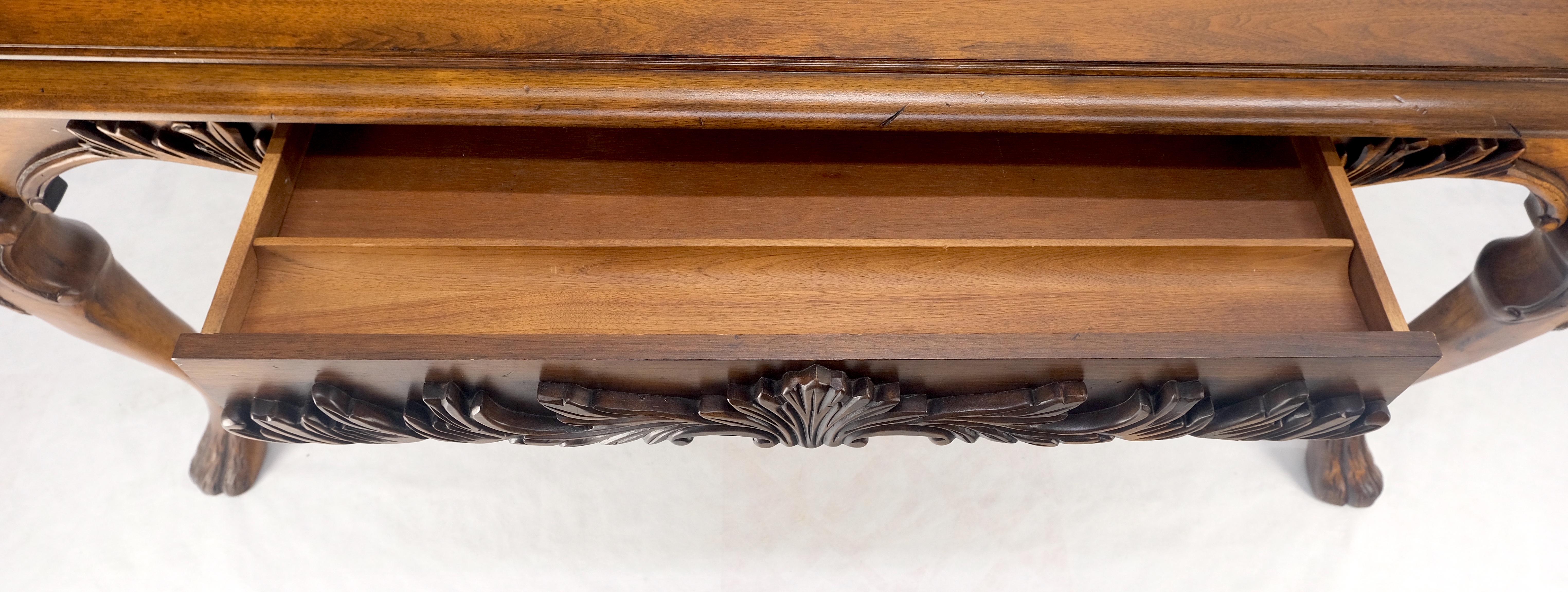 Spanish Colonial Carved Walnut 1 Drawer Writing Library Table Desk Console MINT! For Sale 11