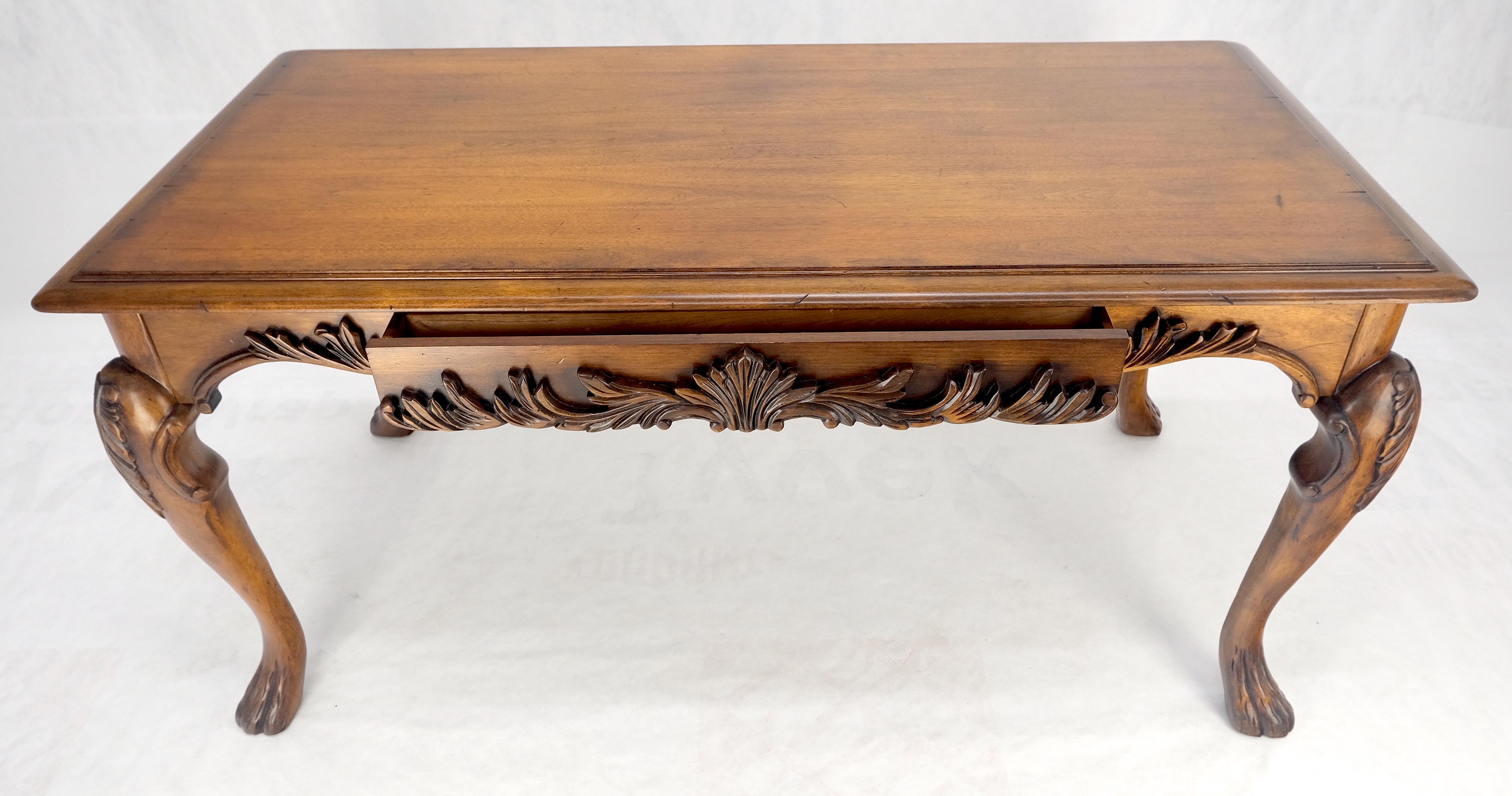 Spanish Colonial Carved Walnut 1 Drawer Writing Library Table Desk Console MINT! For Sale 12