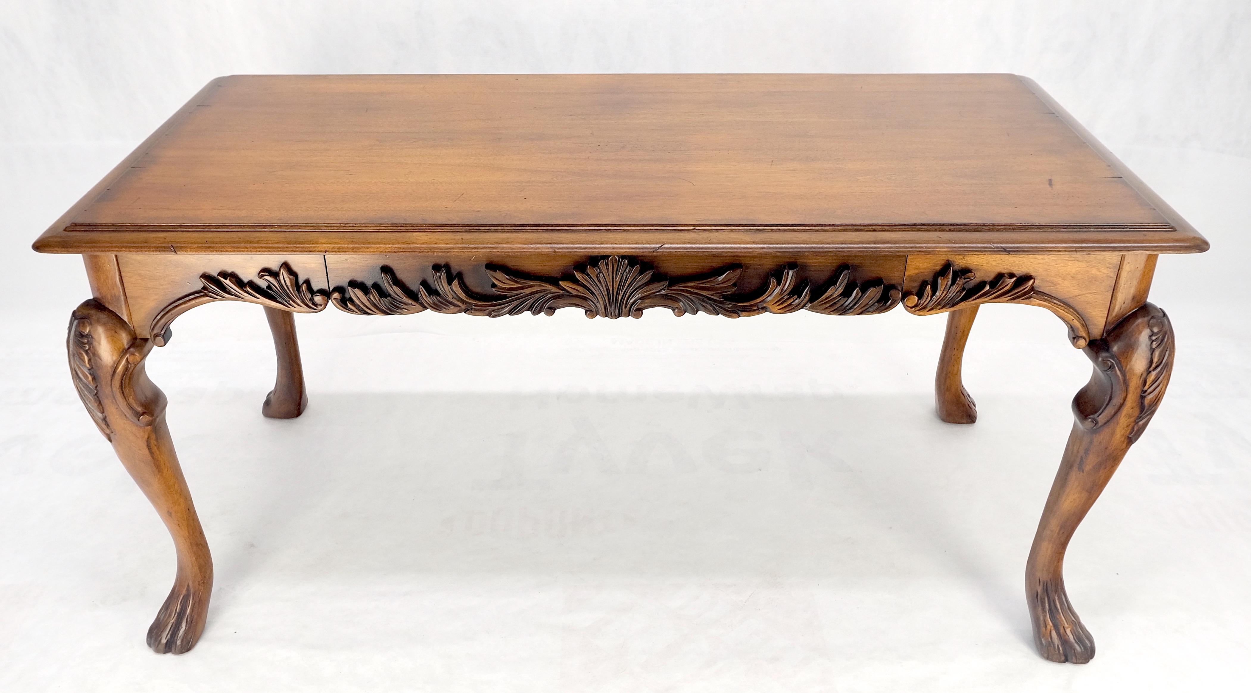 Spanish Colonial Carved Walnut 1 Drawer Writing Library Table Desk Console MINT! For Sale 13