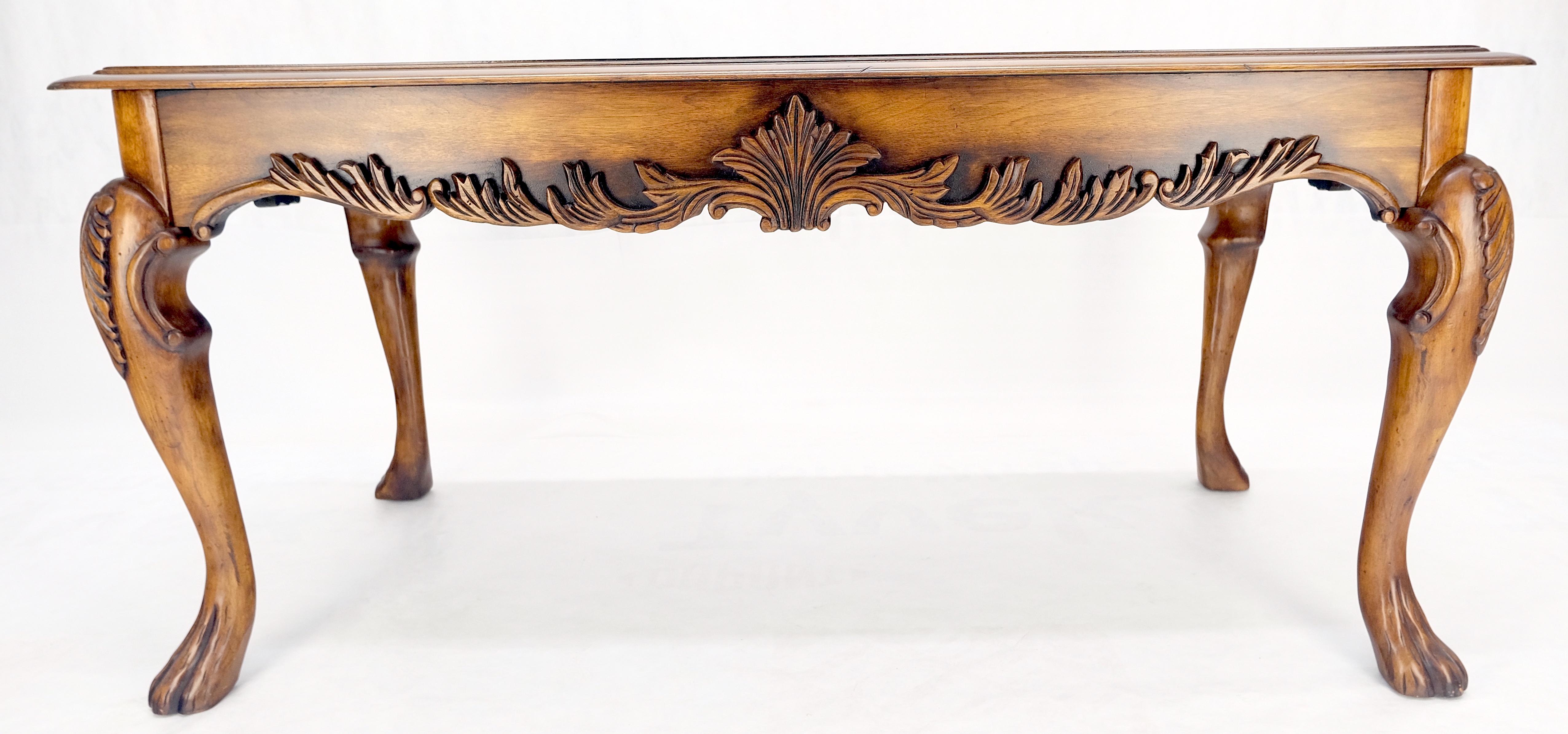 20th Century Spanish Colonial Carved Walnut 1 Drawer Writing Library Table Desk Console MINT! For Sale