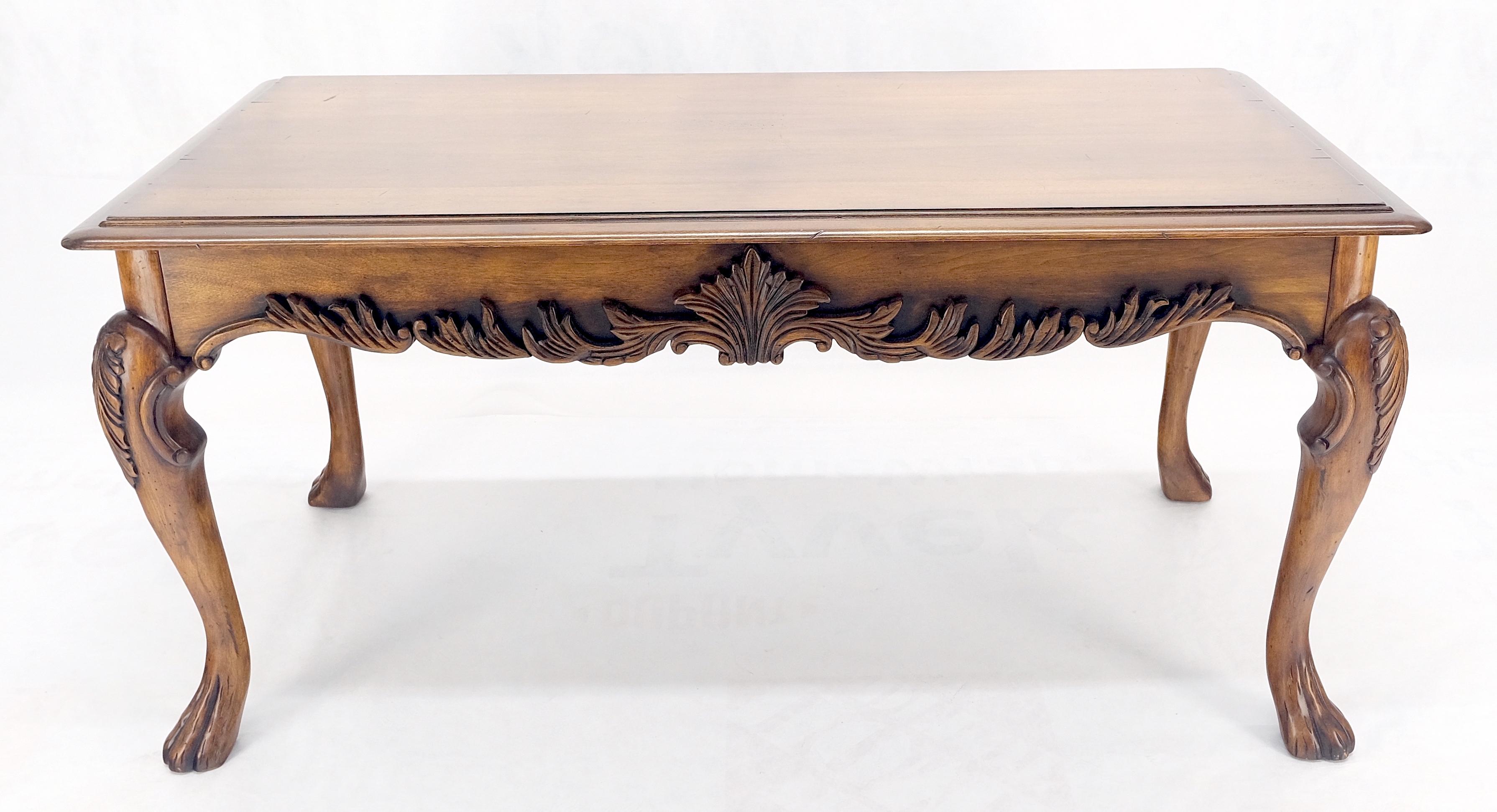 Spanish Colonial Carved Walnut 1 Drawer Writing Library Table Desk Console MINT! For Sale 2