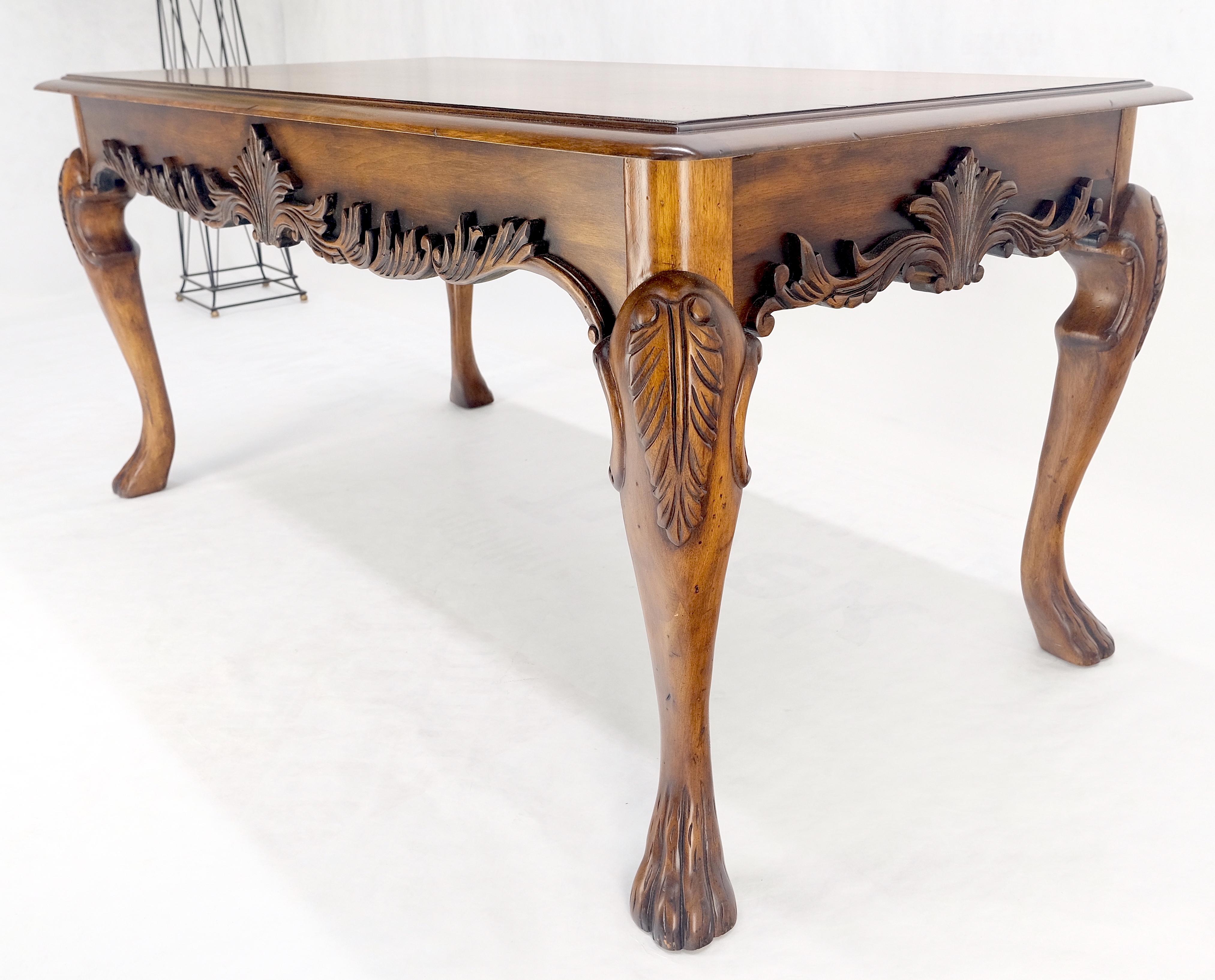 Spanish Colonial Carved Walnut 1 Drawer Writing Library Table Desk Console MINT! For Sale 4