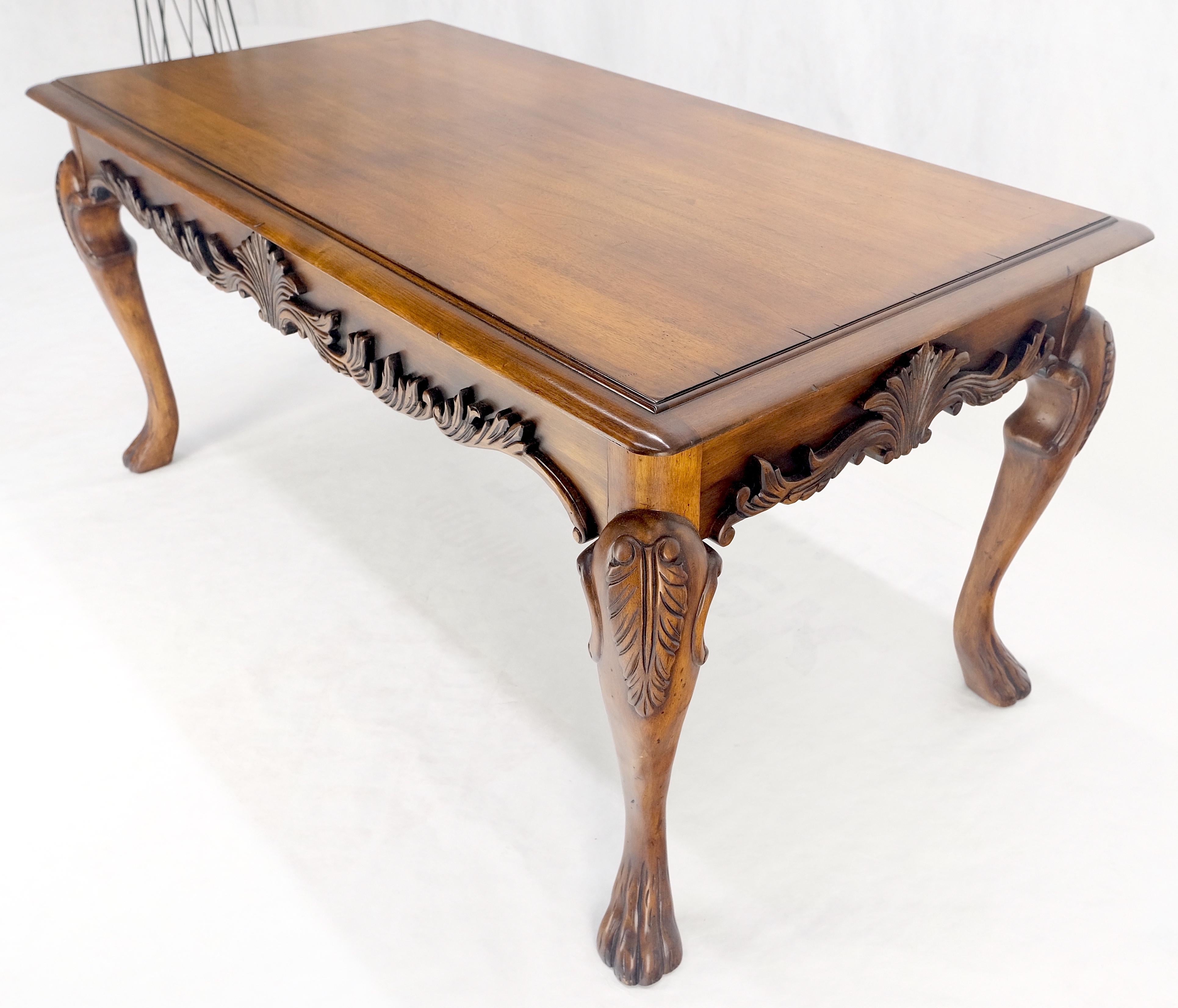 Spanish Colonial Carved Walnut 1 Drawer Writing Library Table Desk Console MINT! For Sale 5