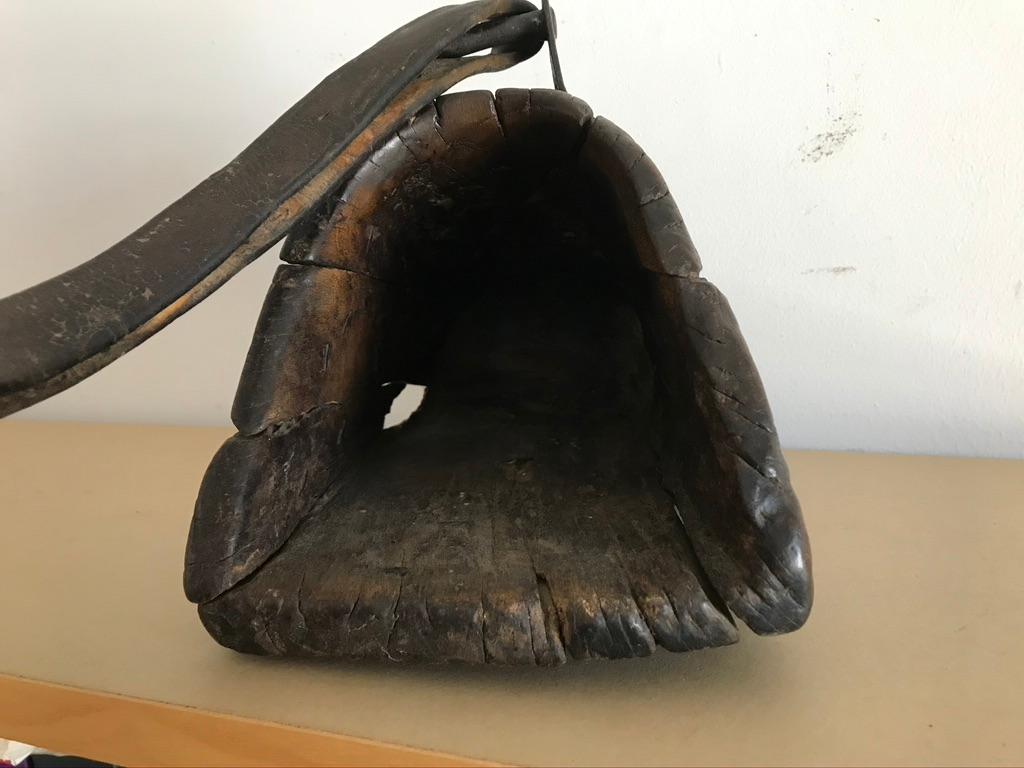 Spanish Colonial Carved Wood and Iron Stirrups For Sale 3