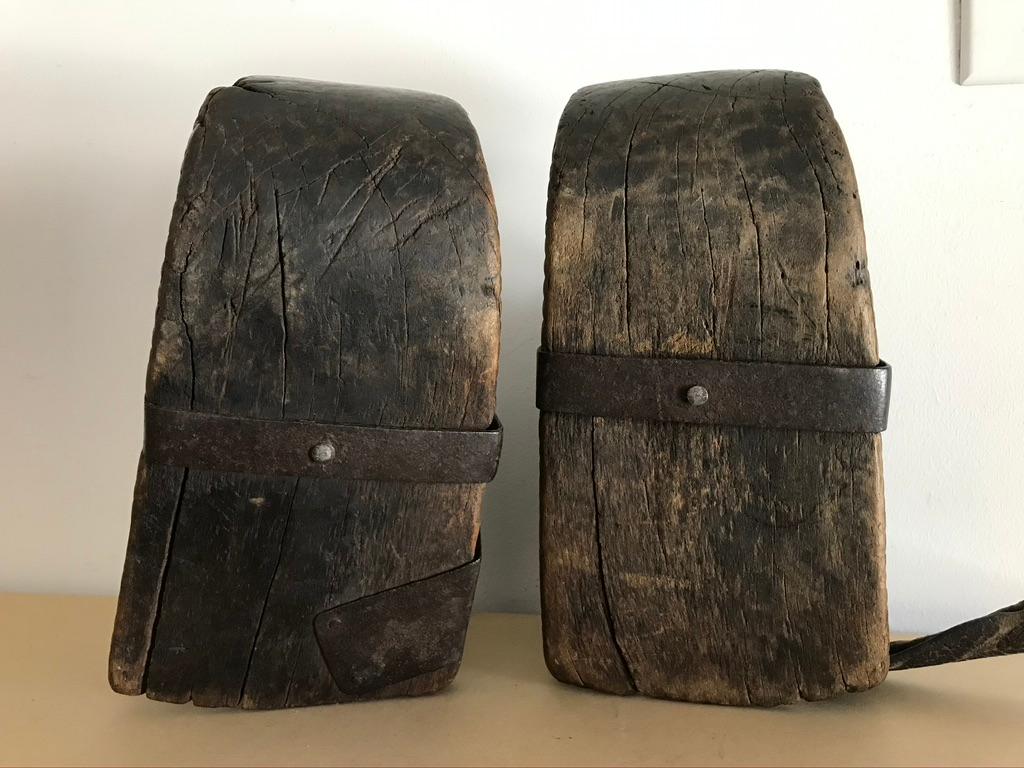 Spanish Colonial Carved Wood and Iron Stirrups For Sale 8