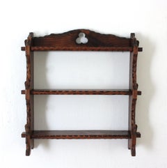 Spanish Colonial Carved Wood Wall Mounted Shelf / Pantry Shelf