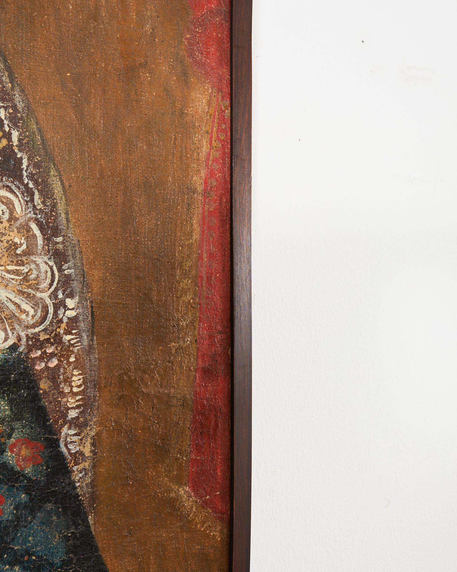 Peinture de la Madonna et de la Vierge de l'école coloniale espagnole de Cuzco en vente 1
