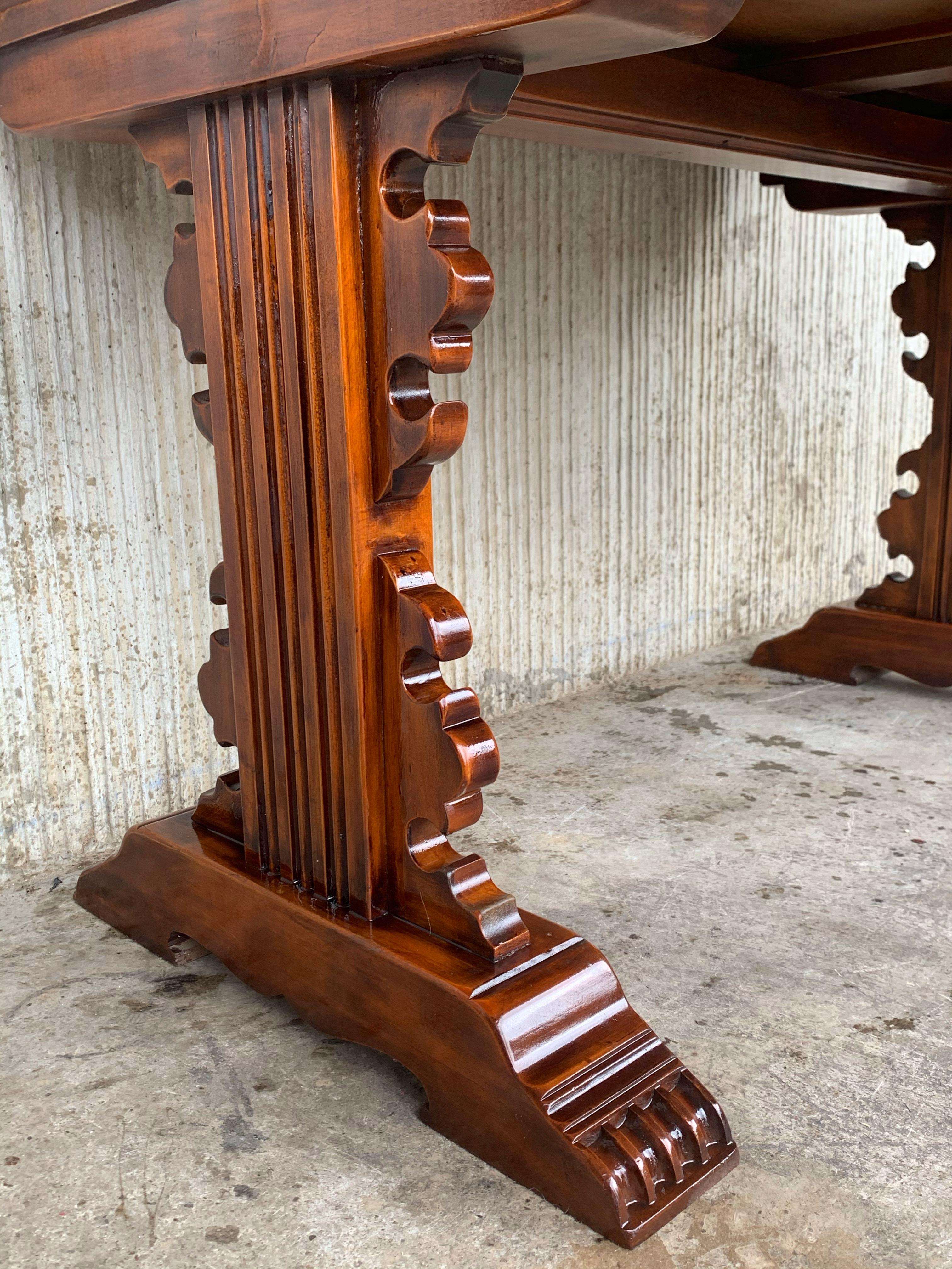 Spanish Colonial Desk or Console Table with Two Drawers Signed by Valentí For Sale 2