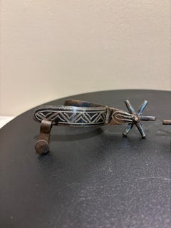 Spanish Colonial Etched Steel Spurs, Circa 1800, Two Pairs